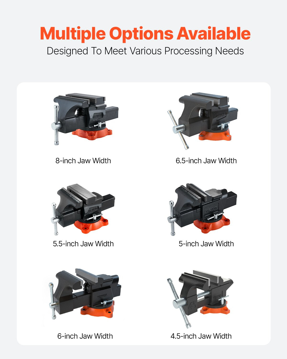 VEVOR Bench Vise, 140 mm Jaw Width, 140 mm Max Jaw Opening Multipurpose Vise with 360° Swivel Locking Base, 73 mm Throat, Heavy Duty Ductile Iron Workbench Vise, Two-Way Jaws for Clamping Round Pipes