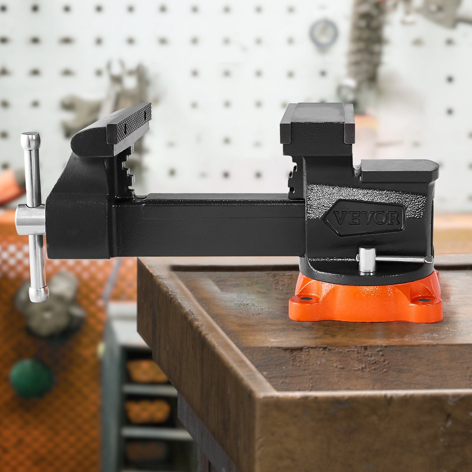 VEVOR 203 mm Bench Vice Multipurpose Heavy Duty Ductile Iron Swivel Locking Base