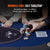 VEVOR 8 Player Foldable Poker Table, Blackjack Texas Holdem Poker Table with Padded Rails and Stainless Steel Cup Holders, Portable Folding Card Board Game Table,183cm Oval Casino Leisure Table, Blue