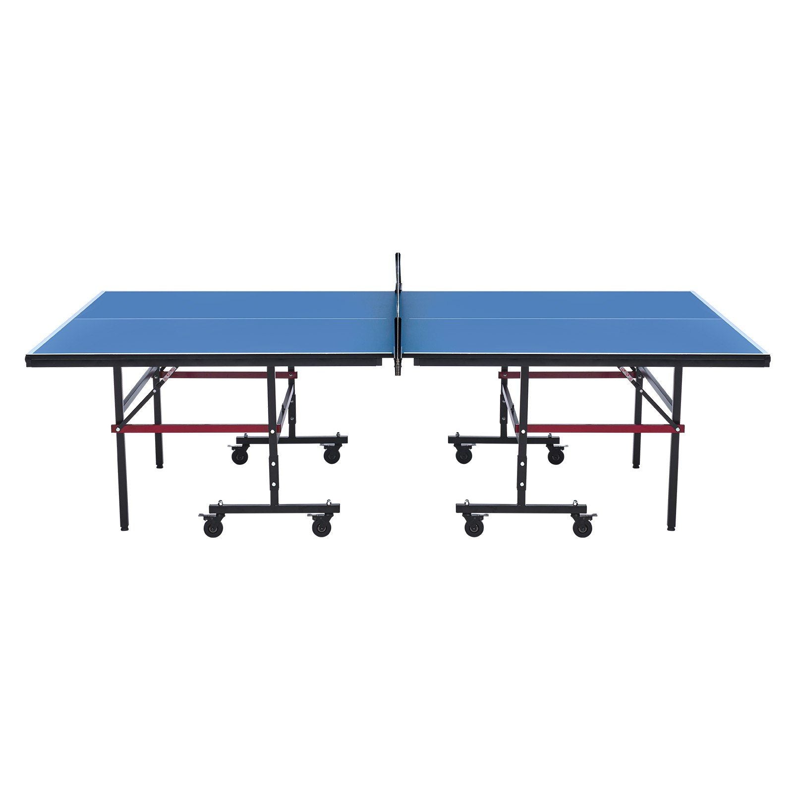 Ping Pong Table, Professional Table Tennis Game, Indoor MDF Portable Table Tennis Table, Foldable Ping Pong Table with Quick Clamp Net and Lockable Wheels, 10 Minute Easy Assembly, 18mm Tabletops