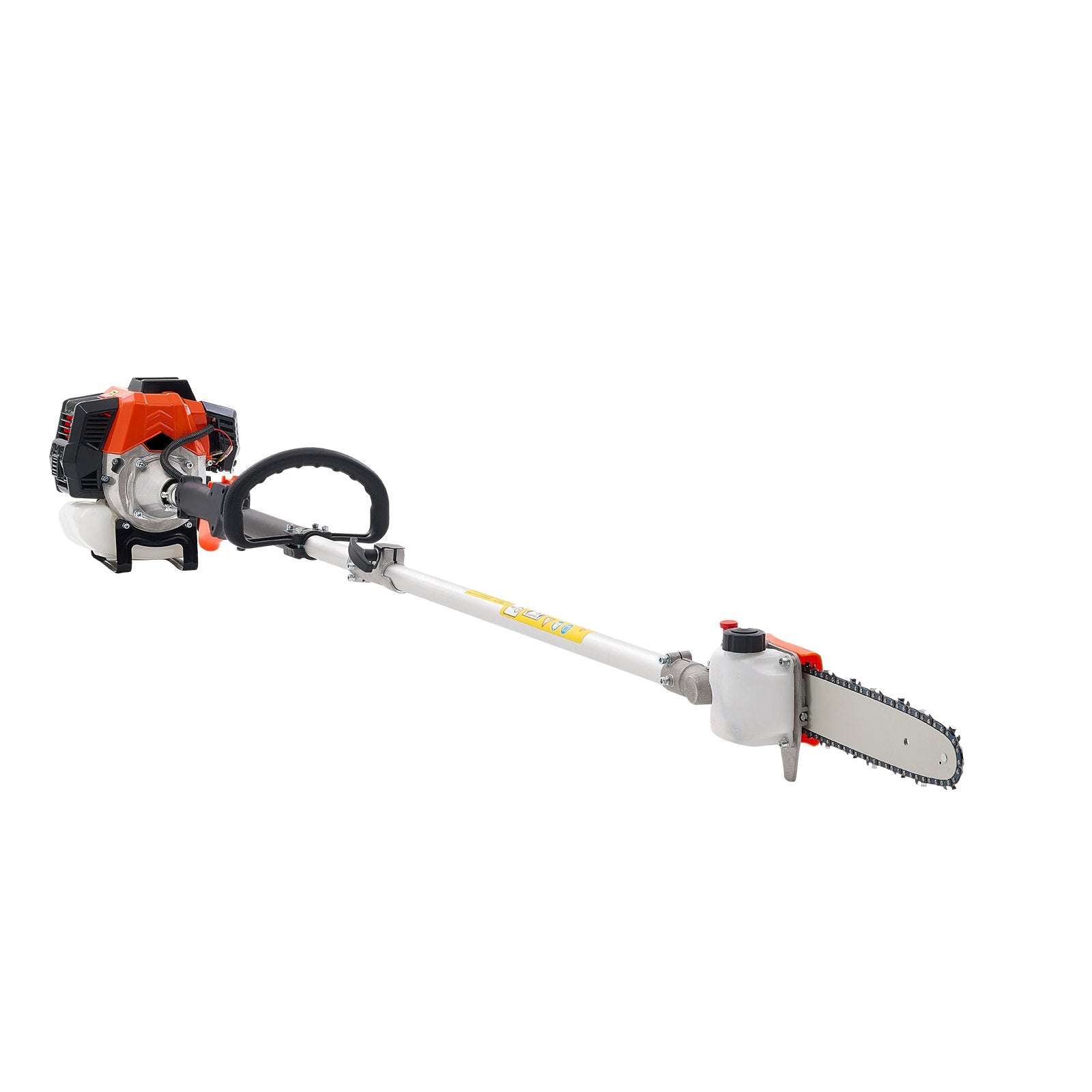 VEVOR Gas Pole Saw, 43CC 2 Stroke Gas Powered Pole Saws with 25.4 cm Cutting Bar, Cordless Tree Trimmer with Rotatable Head, 2.1 to 3.6 m Extendable, Powerful Chainsaw for Tree Trimming Pruning