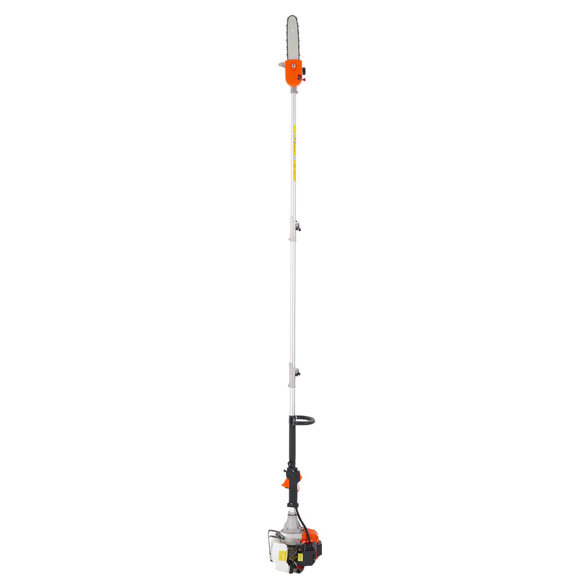 VEVOR Gas Pole Saw, 43CC 2 Stroke Gas Powered Pole Saws with 25.4 cm Cutting Bar, Cordless Tree Trimmer with Rotatable Head, 2.1 to 3.6 m Extendable, Powerful Chainsaw for Tree Trimming Pruning