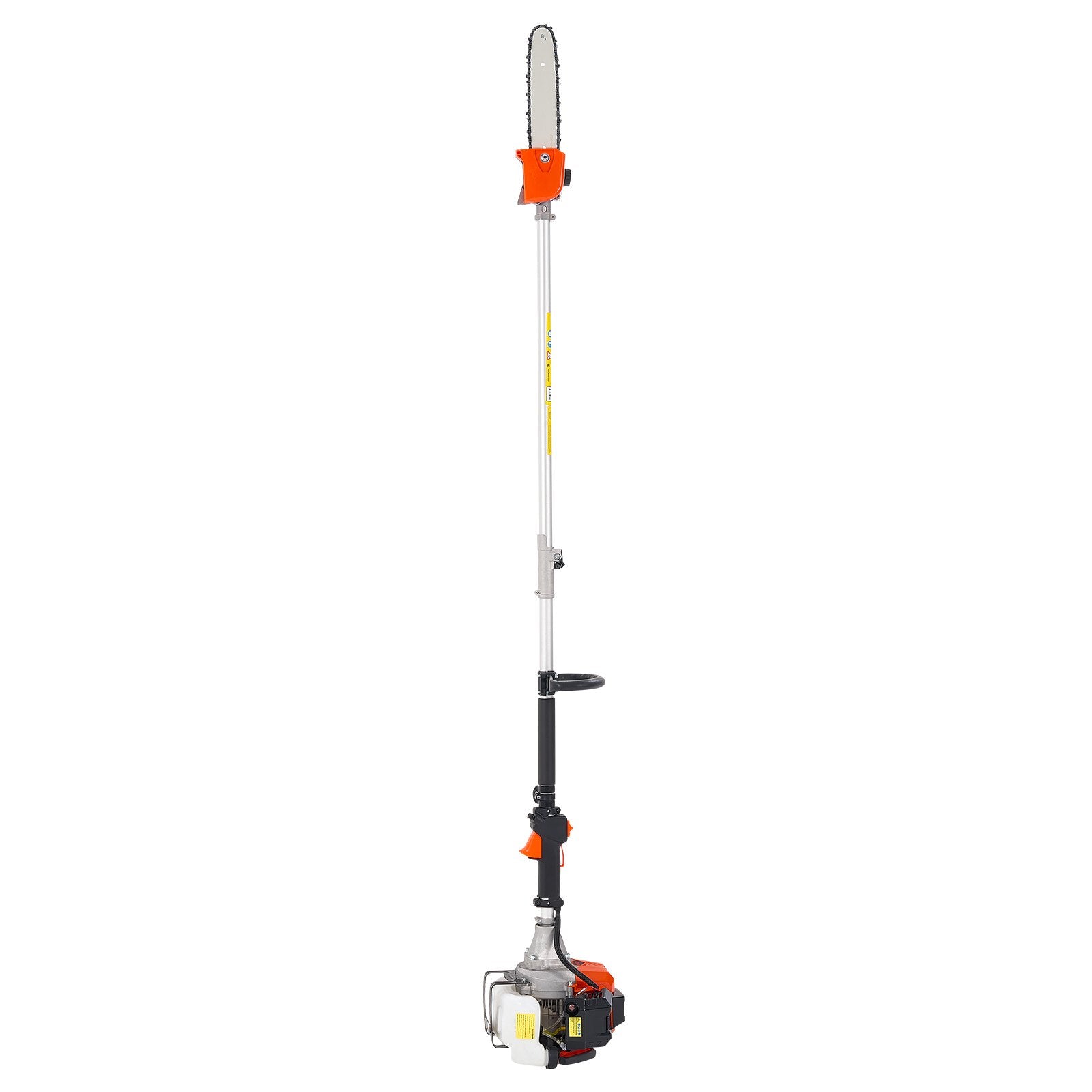VEVOR Gas Pole Saw, 33CC 2 Stroke Gas Powered Pole Saws with 20.3 cm Cutting Bar, Cordless Tree Trimmer with 850ml Fuel Tank, 2.08 to 3.58 m  Extendable, Powerful Chainsaw for Tree Trimming Pruning