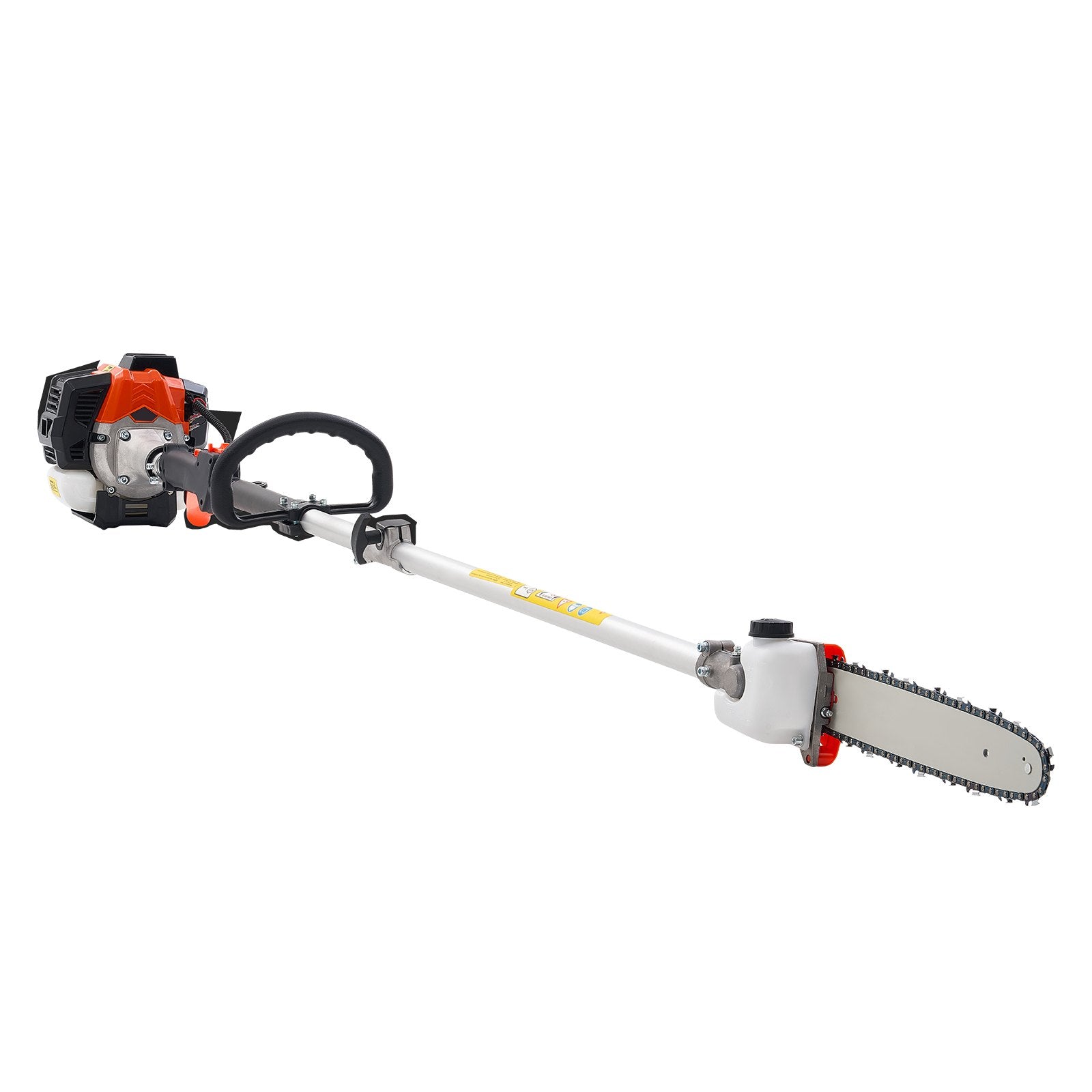 VEVOR Gas Pole Saw, 25CC 2 Stroke Gas Powered Pole Saws with 30.5 cm Cutting Bar, Cordless Tree Trimmer with 650ml Fuel Tank, 2.12 to 3.62 m Extendable, Powerful Chainsaw for Tree Trimming Pruning