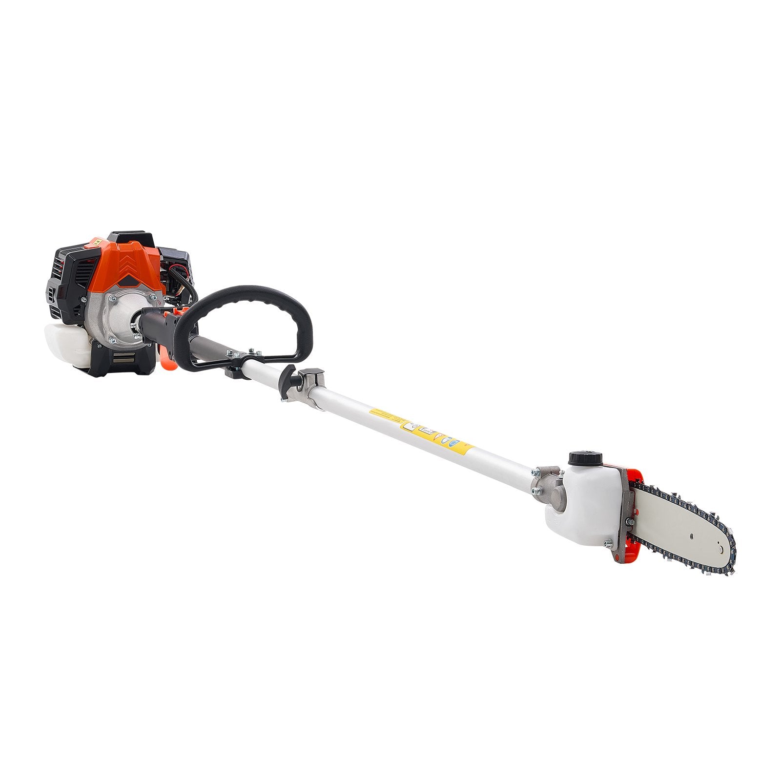 VEVOR Gas Pole Saw, 33CC 2 Stroke Gas Powered Pole Saws with 20.3 cm Cutting Bar, Cordless Tree Trimmer with 850ml Fuel Tank, 2 to 3.5 m  Extendable, Powerful Chainsaw for Tree Trimming Pruning