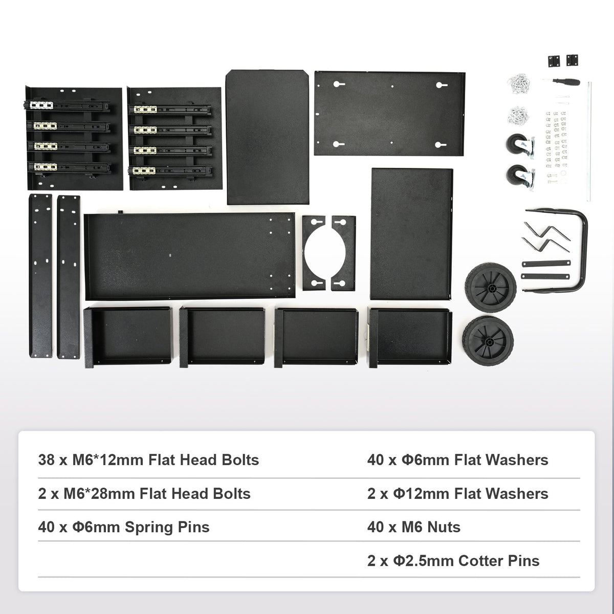 VEVOR Welding Cart, 2-Tier 4 Drawers Welder Cart with 265 LBS Weight Capacity, Swivel Wheels, Tank Storage Safety Chains, Heavy Duty Rolling MIG Welder Cart for Mig Welder and Plasma Cutter