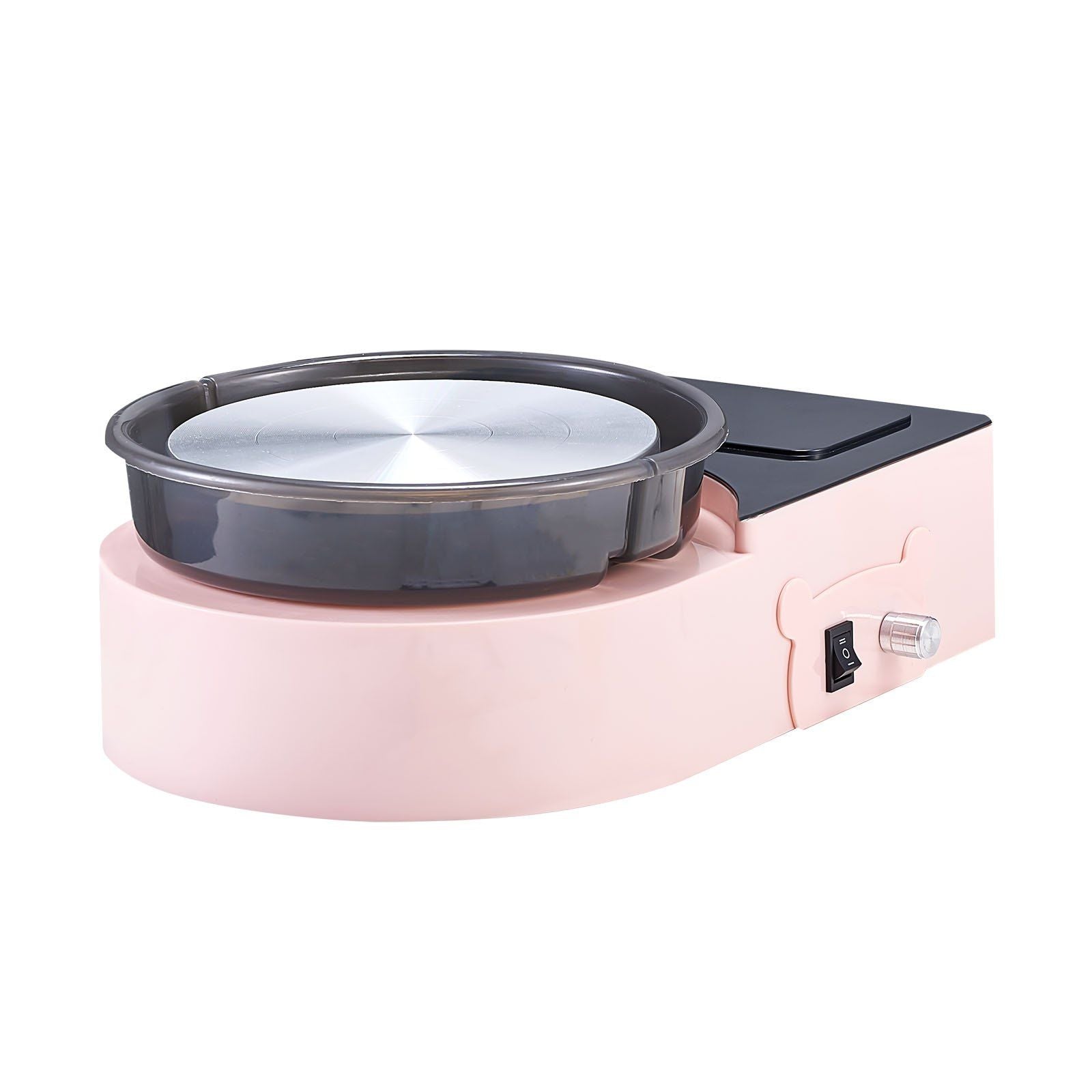 Mini Pottery Wheel, 158 mm Turntable, Forward and Reverse Rotation, Adjustable Speed, Electric Clay Wheel for Kids and Adults, with Clay Shaping Tools, for Home DIY, Pottery Classes, Pink