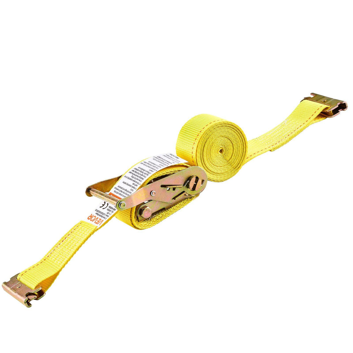 Ratchet Straps, 50.8 mm x 4.6 m, 30 Pack E-Track Tie Down Straps, 1995 kg Break Strength & 662 kg Rated Load, Tie Down Ratcheting for Moving, Trailers, Motorcycles, Kayaks, Car Roof, Yellow
