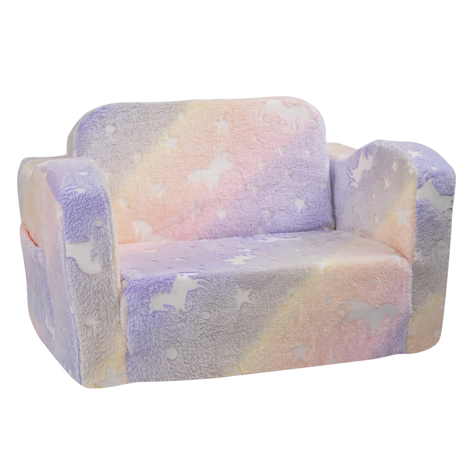 VEVOR Foldable Baby Chair 2-in-1 Baby Lounger Couch Glow in Dark Kids Sofa