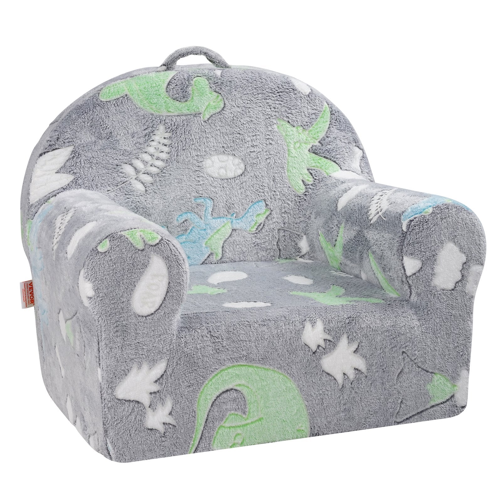 VEVOR Toddler Chair Glow in the Dark Plush Baby Chair Playroom Furniture Grey