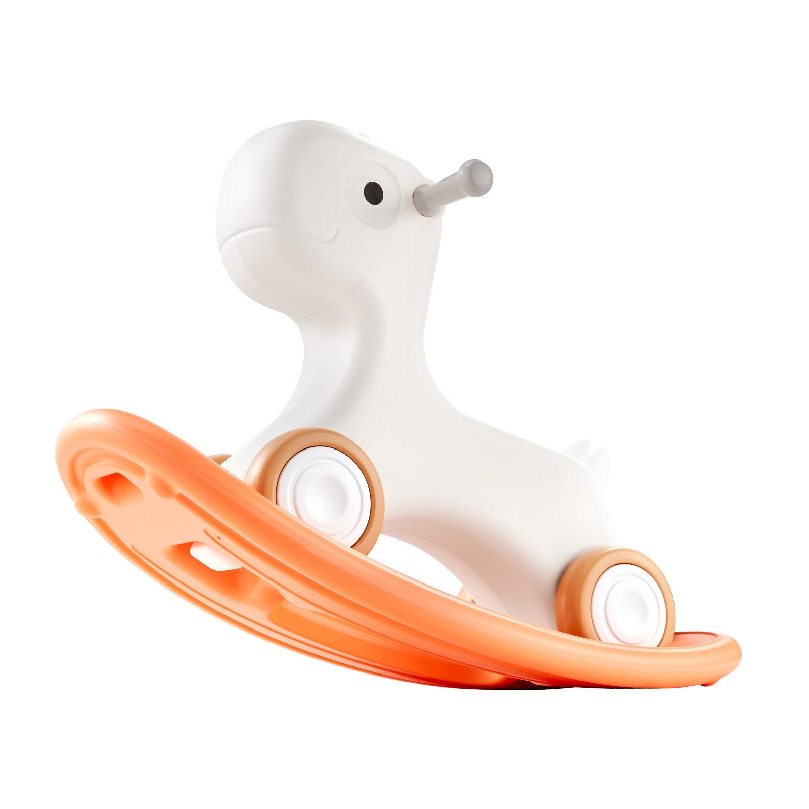 VEVOR 3 in 1 Rocking Horse for Toddlers 1-3 Years, Baby Rocking Horse with Detachable Balance Board and 4 Smooth Wheels, Support up to 80 lbs HDPE Material Kids Ride on Toy, Swinging, Orange