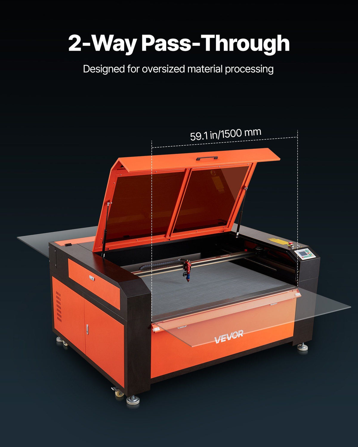 130W CO2 Laser Engraver, 1400 x 900 mm, CO2 Laser Engraver Cutter Machine with Water Chiller, 2 Way Pass Air Assist, 1200 mm/s Speed, Autofocus Engraving Cutting Machine, for Wood Acrylic Glass