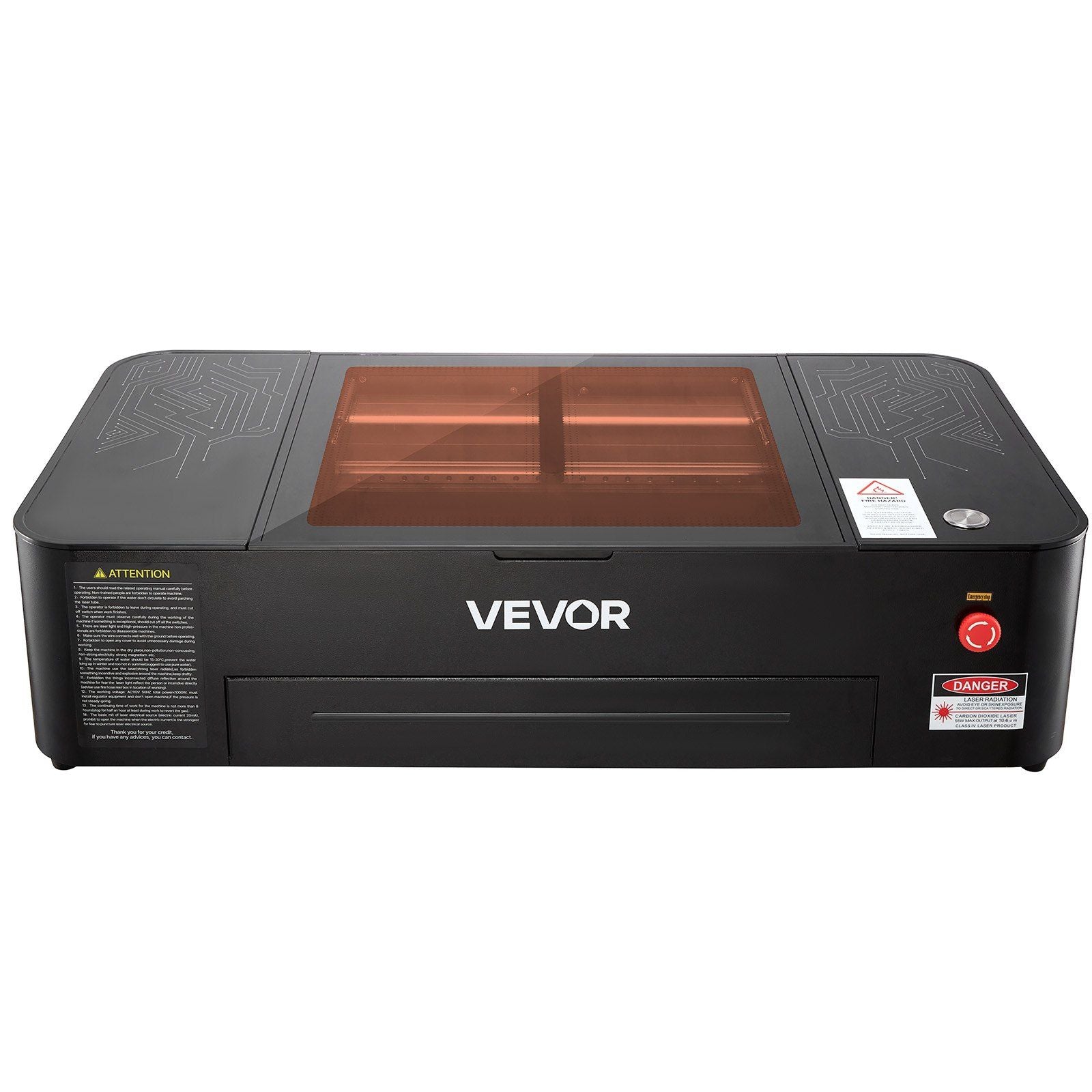 55W CO2 Laser Engraver, 500 x 300 mm, Desktop CO2 Laser Engraver and Cutter Machine with 16MP Camera, Water Pump, Rotary Axis, Compatible with LightBurn CorelDRAW RDWorks, for Wood Acrylic Glass