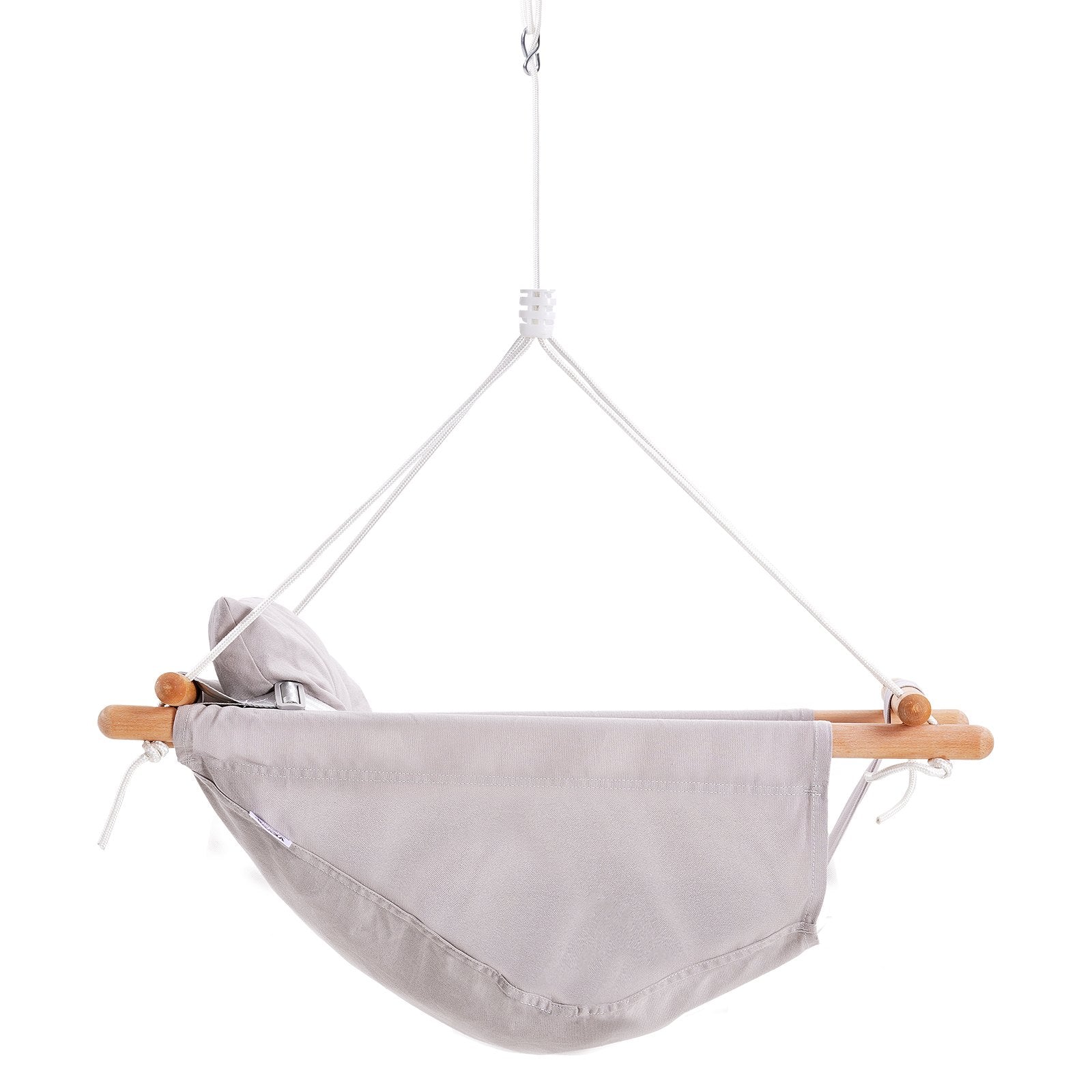 VEVOR Canvas Hammock Swing, 3 Modes Baby Swing Indoor and Outdoor with 5-Point Harness,  and Tree Straps, 150lbs Weight Capacity, Integrated Cushion, Wooden Hanging Swing Seat for Baby to Toddler