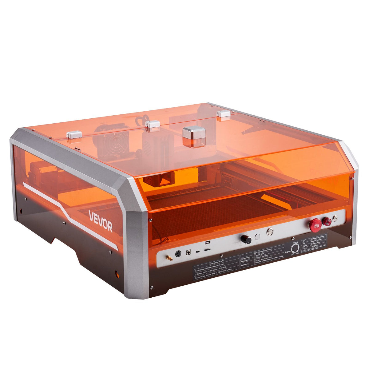 VEVOR Laser Engraver, 20W, Laser Engraving and Cutting Machine with Enclosure Camera, Laser Cutter, 400 x 400 mm Working Area, 30000 mm/min, for Wood, Leather, Glass, Paper, Certain Metal, Class 1