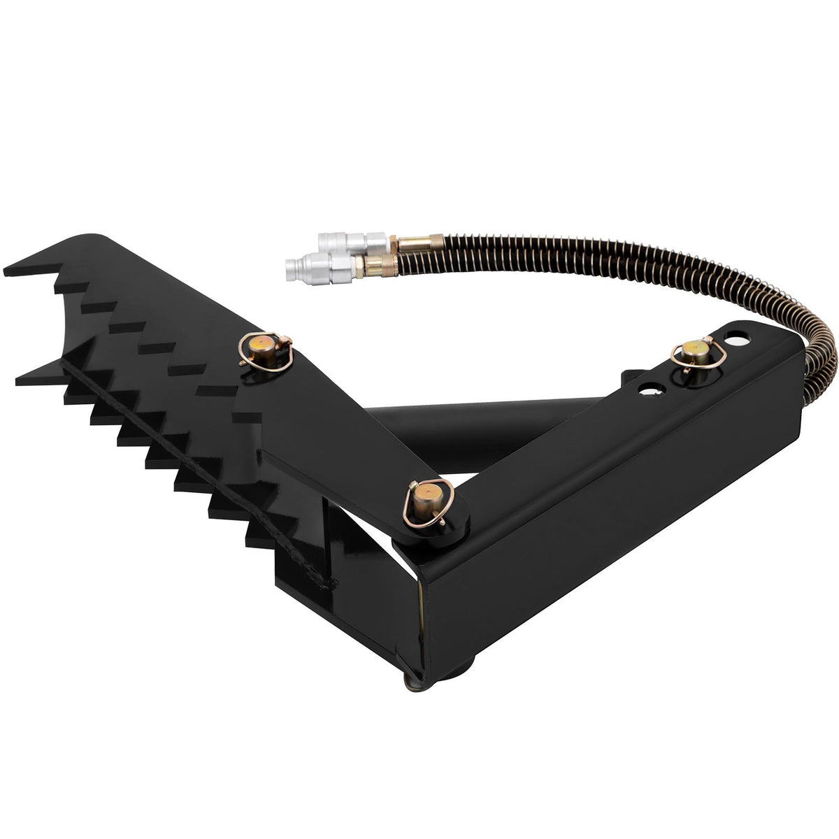 VEVOR 61cm Hydraulic Backhoe Excavator Thumb Attachments Weld On 1.27cm Teeth Thick Steel Plate Assembly 12MM Bolt-On Design with Hydraulic Cylinder