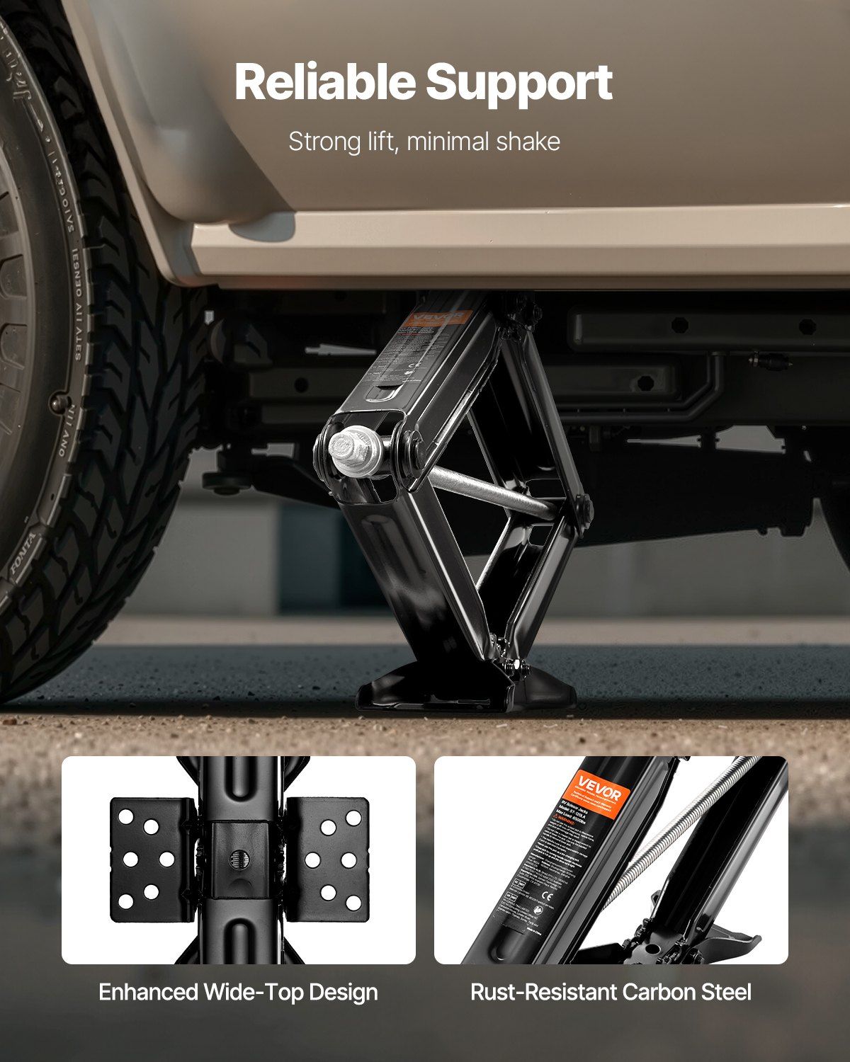 2268 kg RV Scissor Jacks, 10.3-59.5 cm RV Stabilizer Leveling Scissor Jacks, Set of 4, Heavy Duty Stabilizer Jack with Crank Handle, Socket and Bubble Levels, Not Easily Bent or Deformed