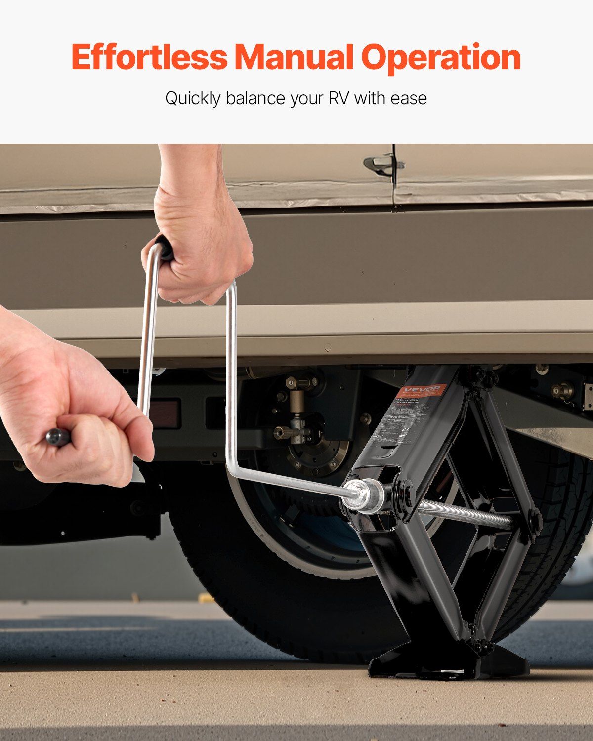 2268 kg RV Scissor Jacks, 10.3-59.5 cm RV Stabilizer Leveling Scissor Jacks, Set of 4, Heavy Duty Stabilizer Jack with Crank Handle, Socket and Bubble Levels, Not Easily Bent or Deformed