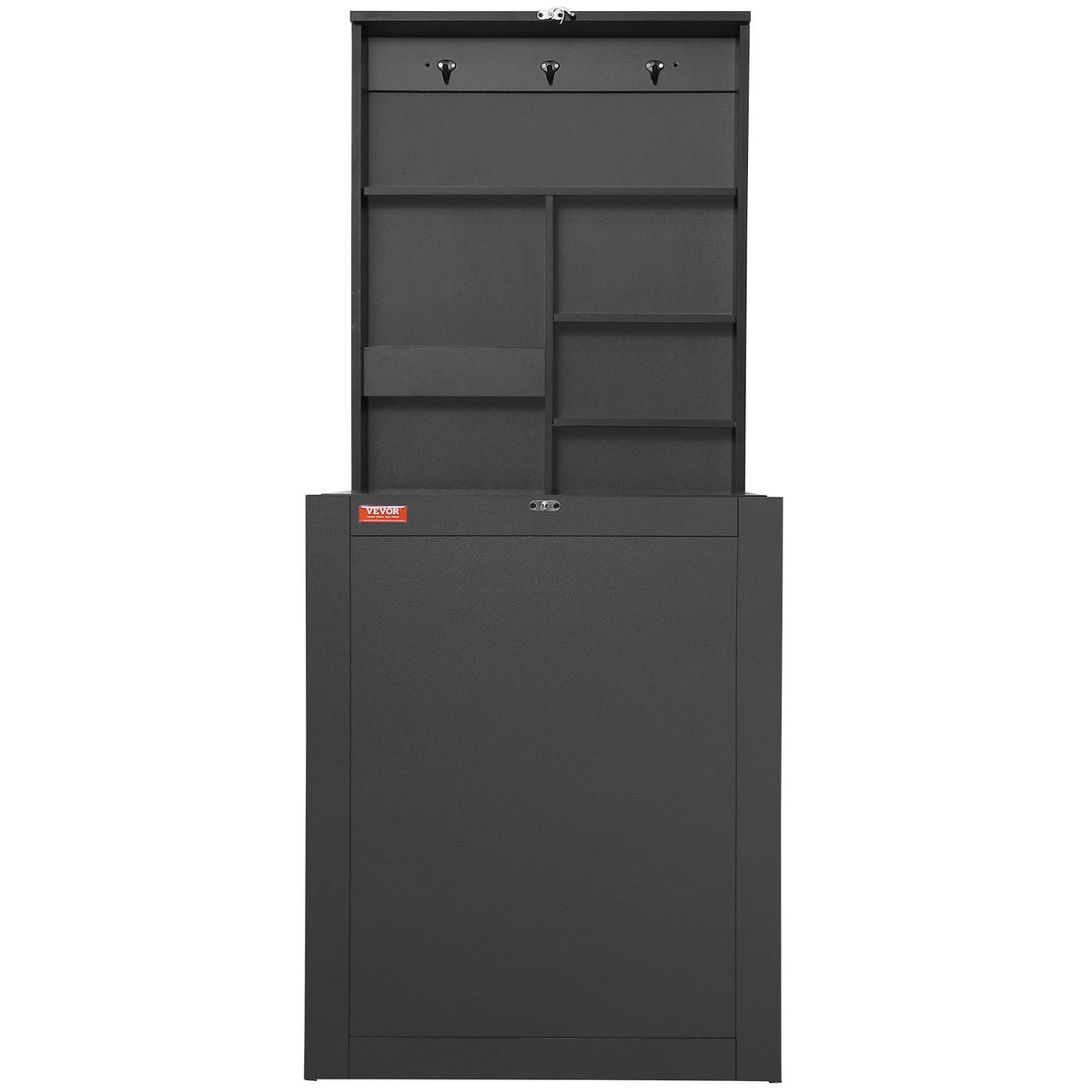 VEVOR Wall Mounted Desk, Fold out Convertible Desk, Multi-Function Folding Wall Table with Chalkboard for Home Office, Space Saving Computer Desk with Storage Area