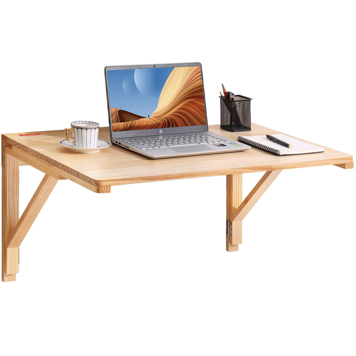 VEVOR Wall Mounted Folding Table, Wall Mounted Drop Leaf Tables, Solid Wood Floating Desk for Dining, Laundry Room, Office, 31.5&quot; x 23.58&quot; x 17.24&quot; Fold Down Desk