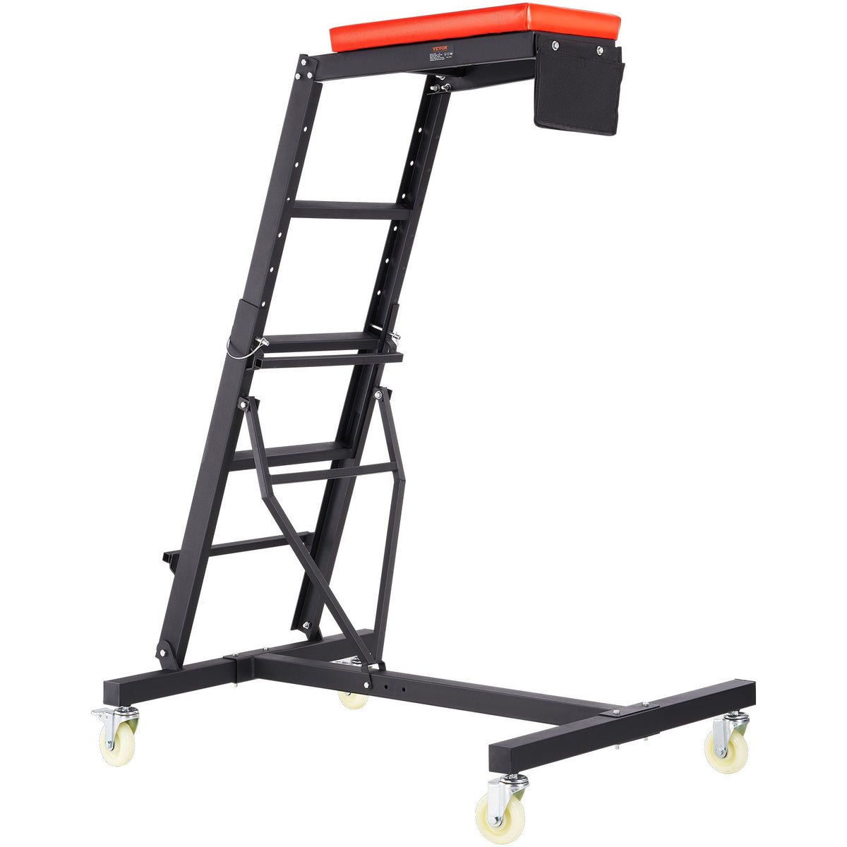 VEVOR Automotive Topside Creeper, with Adjustable Height 49.6&quot; to 75.6&quot;, 181.44KGS Capacity High Creeper, 4 Swivel Caster Wheels, Heavy Duty Foldable Creeper for Auto Repair and Maintenance