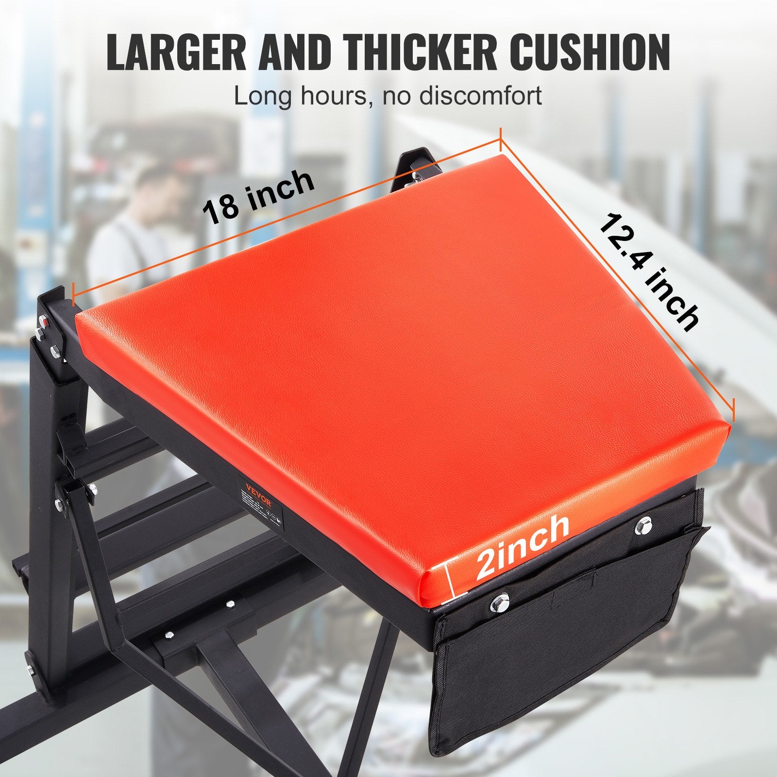 VEVOR Automotive Topside Creeper, with Adjustable Height 49.6" to 75.6", 181.44KGS Capacity High Creeper, 4 Swivel Caster Wheels, Heavy Duty Foldable Creeper for Auto Repair and Maintenance