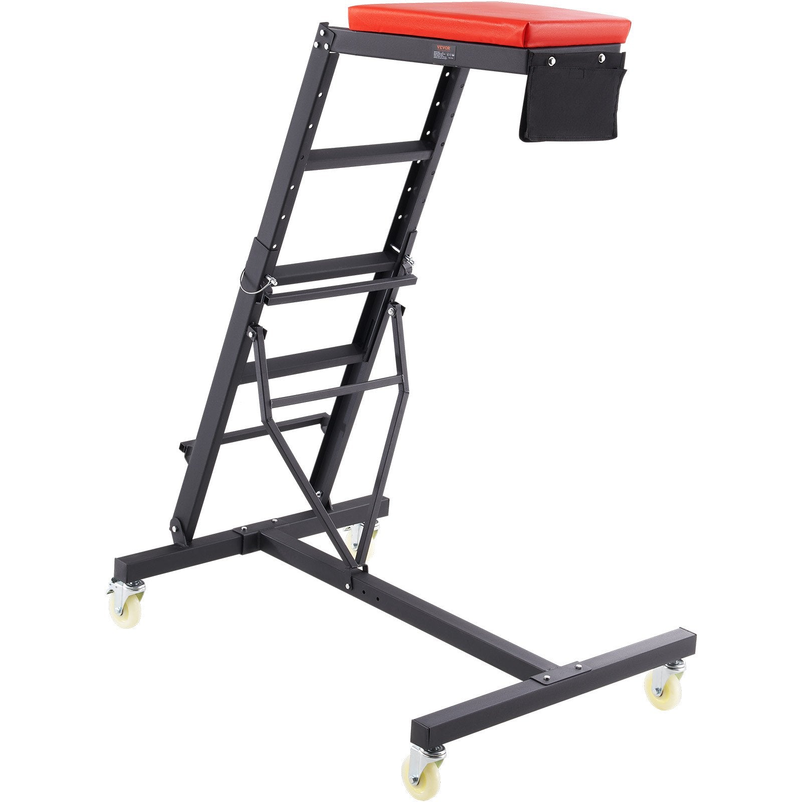 VEVOR Automotive Topside Creeper, with Adjustable Height 49.6" to 75.6", 181.44KGS Capacity High Creeper, 4 Swivel Caster Wheels, Heavy Duty Foldable Creeper for Auto Repair and Maintenance