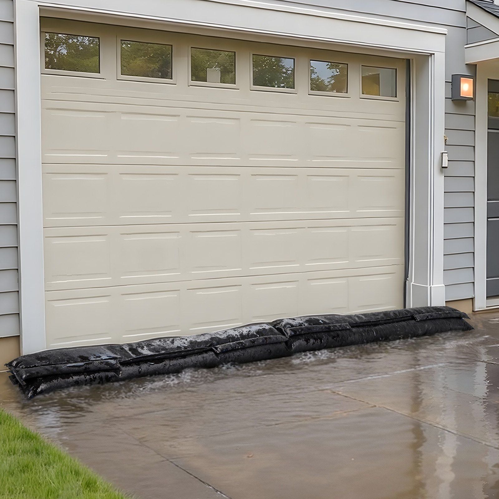 Flood Barrier, 4 Pack, 1530 x 210 mm Flood Bags Activated by Water, Reusable Water Absorbent Barrier, Sandless Sandbags Blockage, Flooding Prevention Bags for Home, Doorway, Basement, Garage