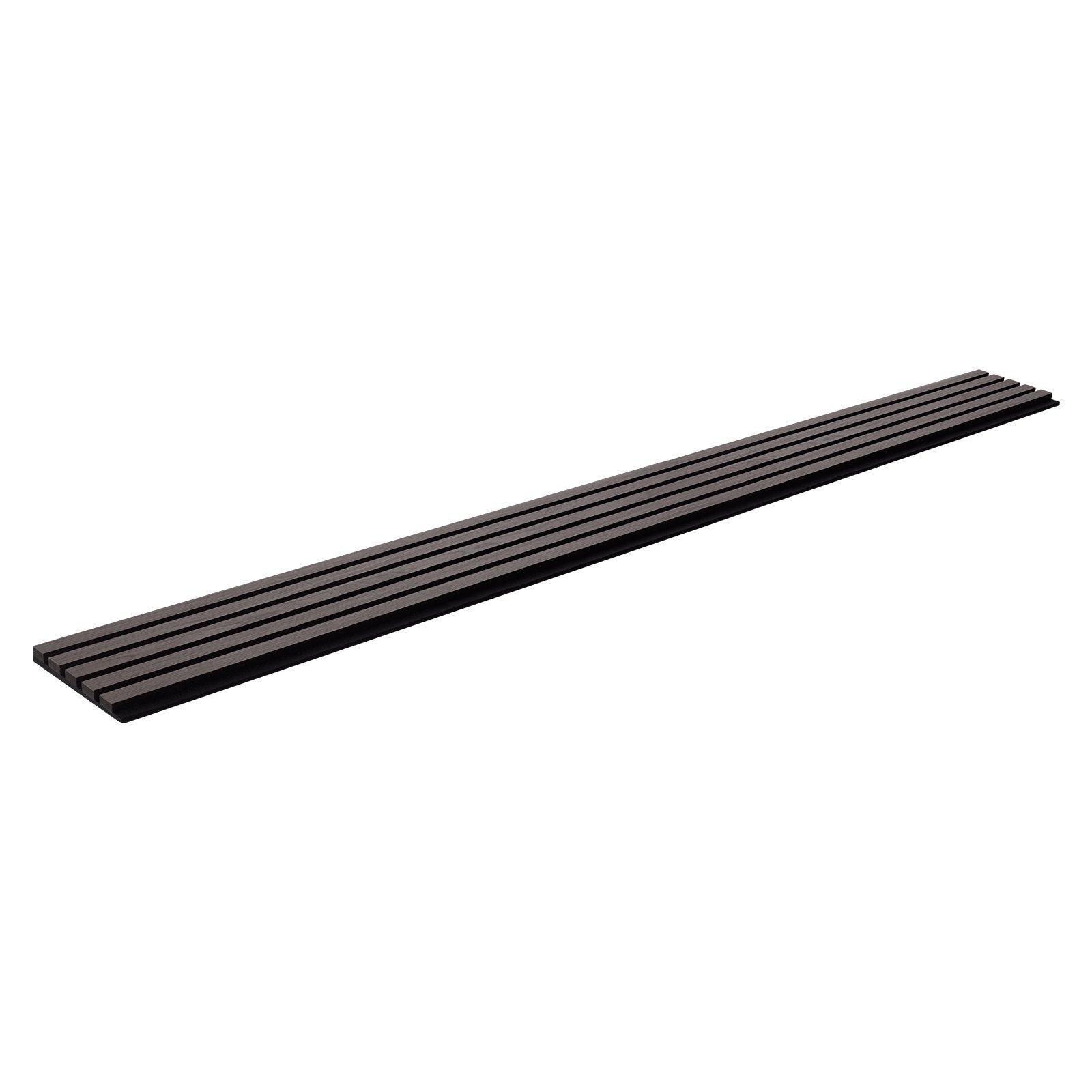 Wood Slat Acoustic Panels, 7.9 x 94.5 inch, MDF Accent Wooden Wall Panels for Modern Interior Wall Decor, Faux Wood Wall Board Panels for Noise Reduction, Black Oak