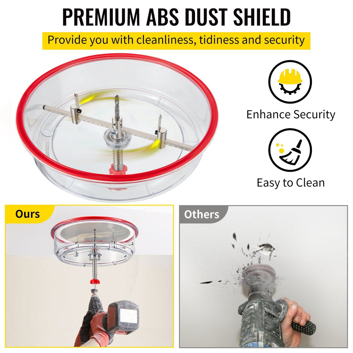 Adjustable Hole Saw Cutter Kit, 1-5/8" to 8" (40-200 mm), Two Replaceable Pilot Drill Bits, Twin Blade Recessed Hole Saw with PC Dust Shield, for Recessed Lights, Ceiling Speakers, Vent Holes