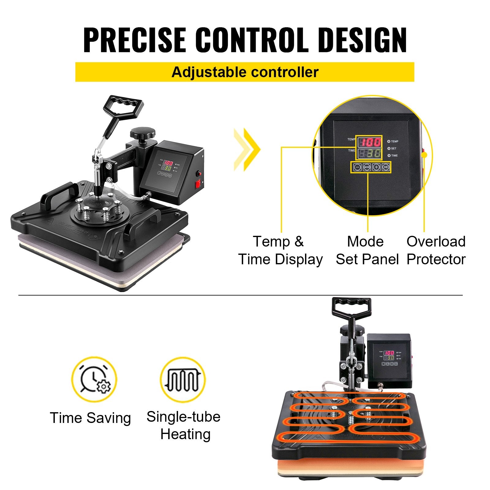 VEVOR 5 In1 12" X 15" (30 X 38cm) Heat Transfer Press + 28 Inch Vinyl Cutter Machine Kit Software