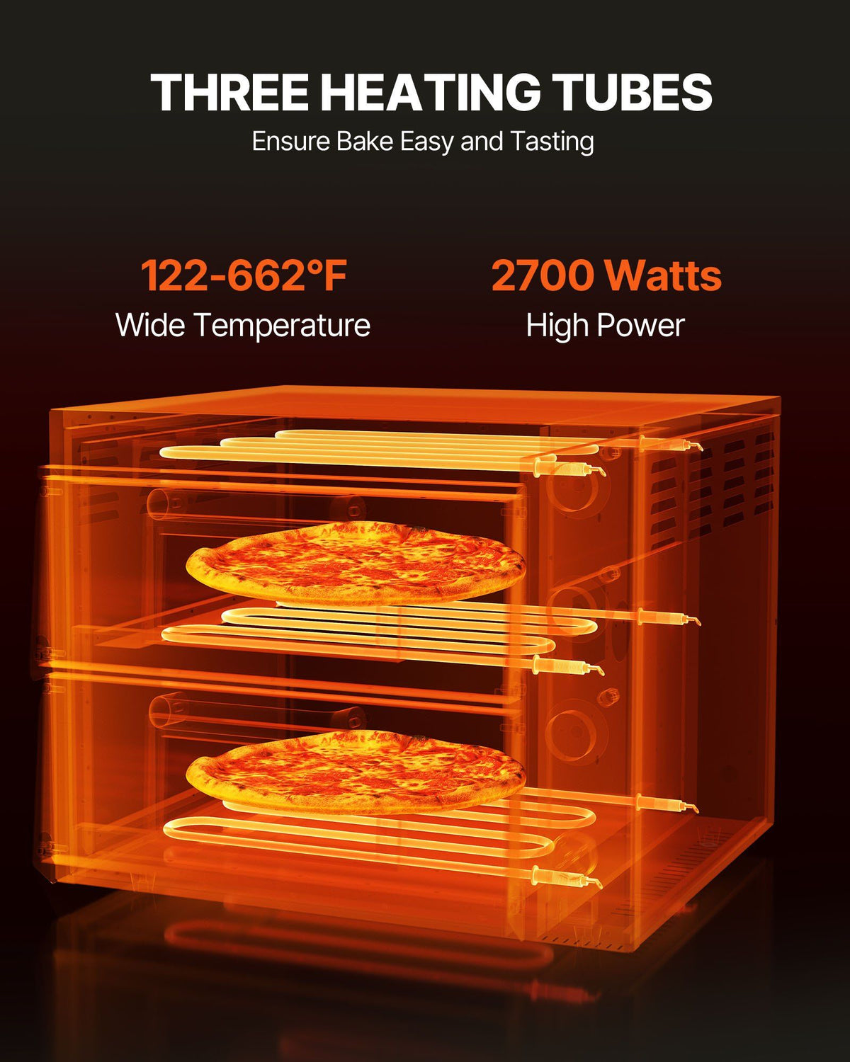 Commercial Pizza Oven Countertop, 16-Inch Double Deck Layers, Stainless Steel Electric Pizza Oven with Stone and Handle, Multipurpose Indoor Pizza Maker for Restaurant Home Pretzels Baked