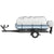 VEVOR Pontoon Boat Cover, Fit for 17\'-20\' Boat, Heavy Duty 600D Marine Grade Oxford Fabric, UV Resistant Waterproof Trailerable Boat Cover with 2 Support Poles and 7 Wind-Proof Straps, Gray