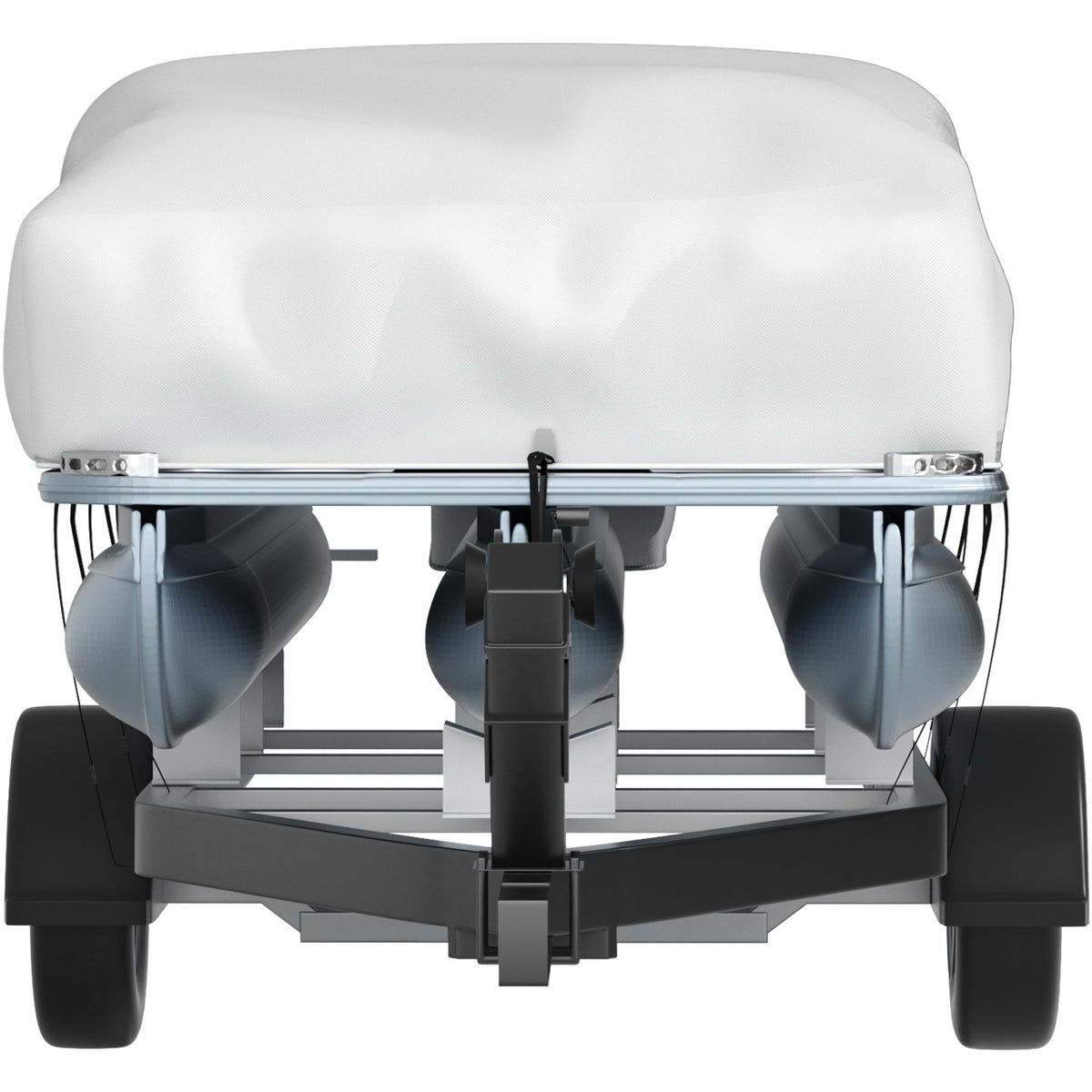 VEVOR Pontoon Boat Cover, Fit for 17\'-20\' Boat, Heavy Duty 600D Marine Grade Oxford Fabric, UV Resistant Waterproof Trailerable Boat Cover with 2 Support Poles and 7 Wind-Proof Straps, Gray