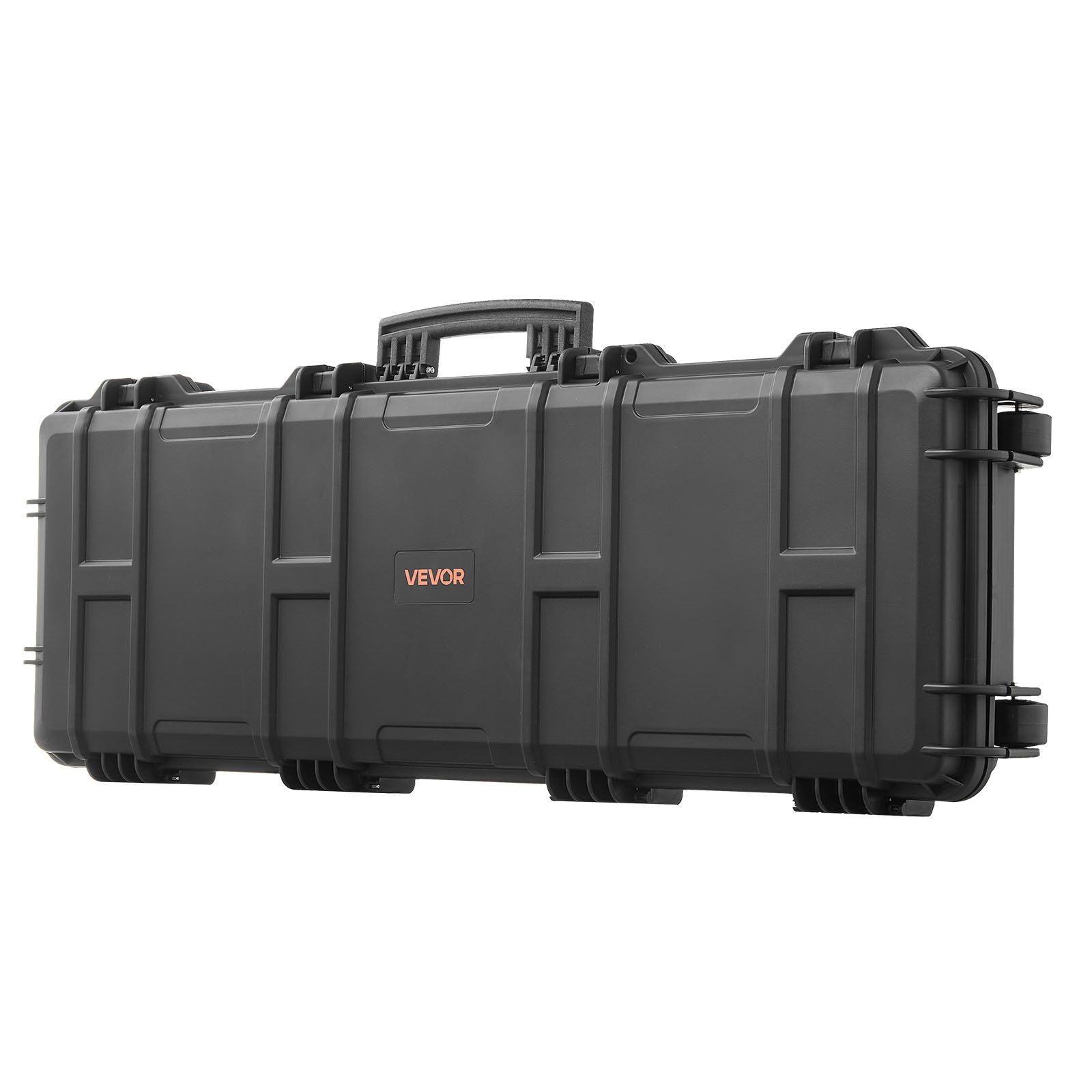 Hard Rifle Case, Lockable Rifle Case with Pre-cut Foams, 1016 mm Gun Storage with Wheels, IP67 Waterproof & Dustproof Movable Large Pistol Storage for Rifles, Shotguns, Airsoft Guns, Black