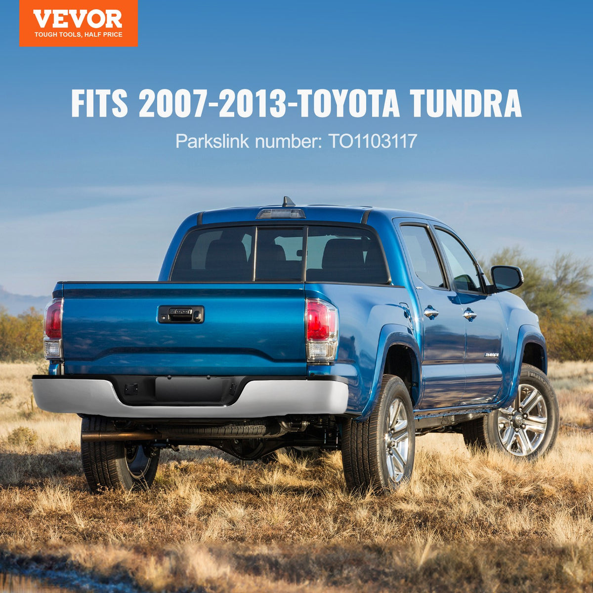 VEVOR Rear Step Bumper Chrome Steel Bumper Assembly for 2007-2013-Toyota Tundra