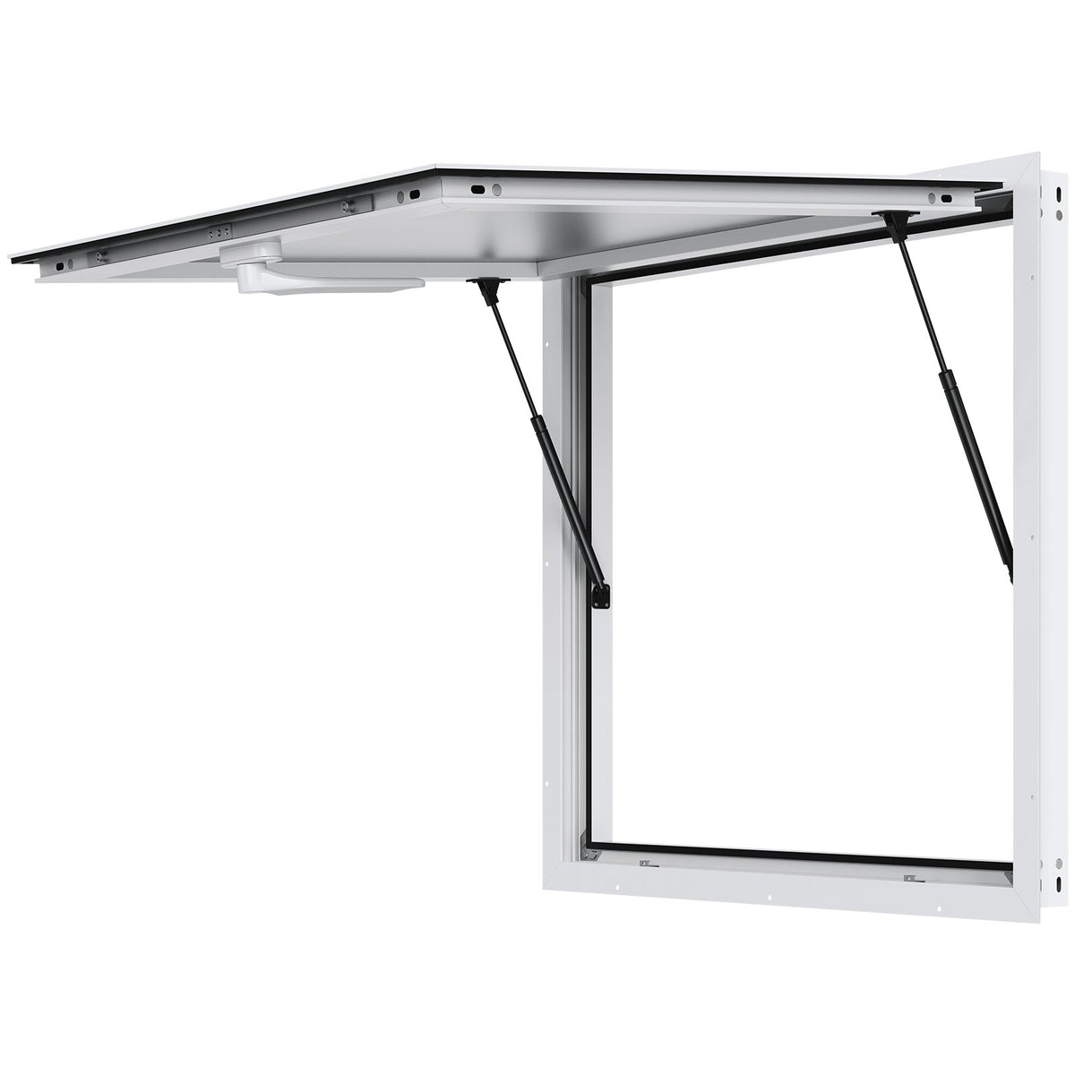 VEVOR Concession Window 91x91cm, Aluminum Alloy Food Truck Service Window with Awning Door & Drag Hook, Up to 85 Degrees Stand Serving Window for Food Trucks Concession Trailers, Glass Not Included