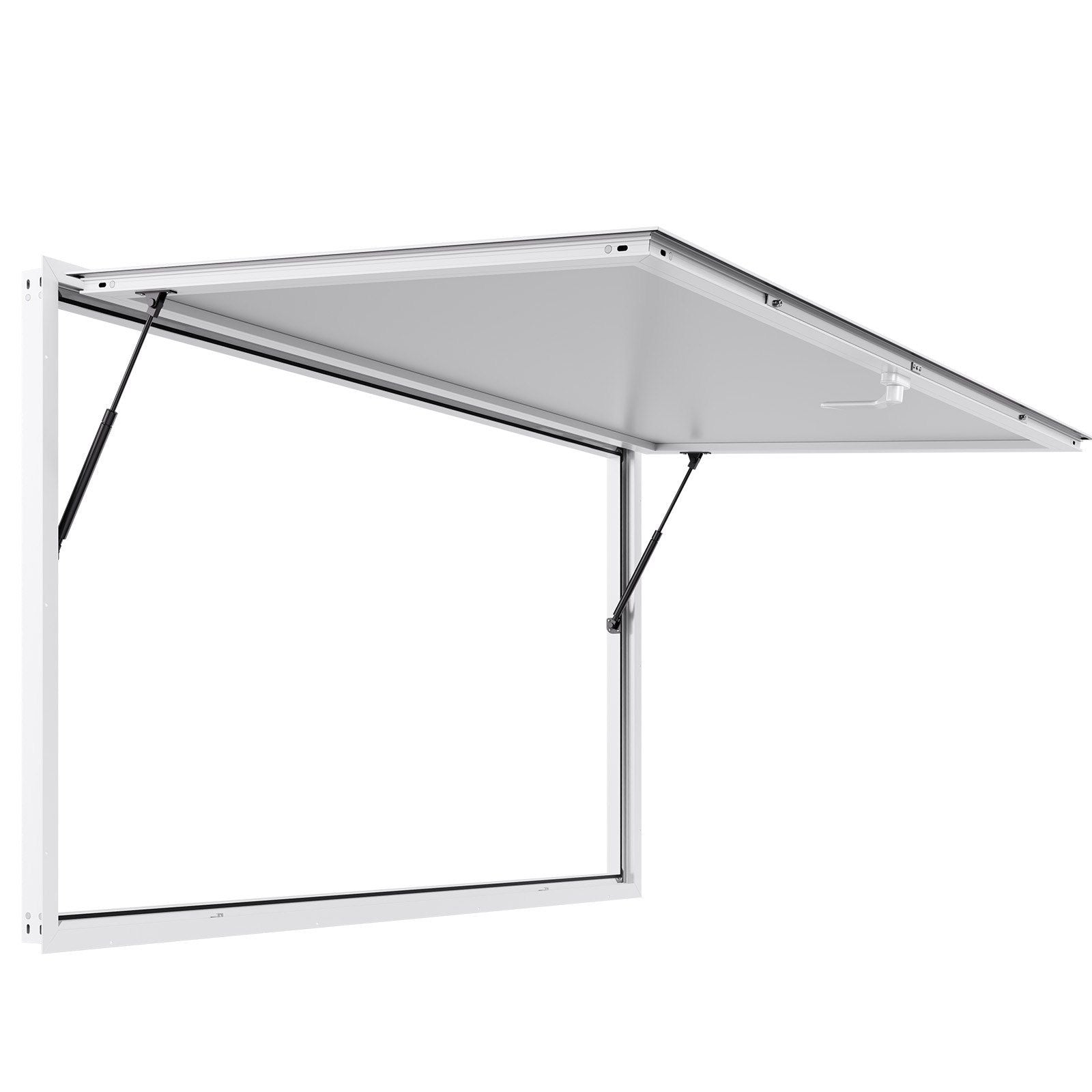 Concession Window 188x102cm, Aluminum Alloy Frame Service Window for Food Truck, Up to 85 Degrees Stand Serving Window with Awning Door and Drag Hook, Rainwater Resistant for Concession Trailer
