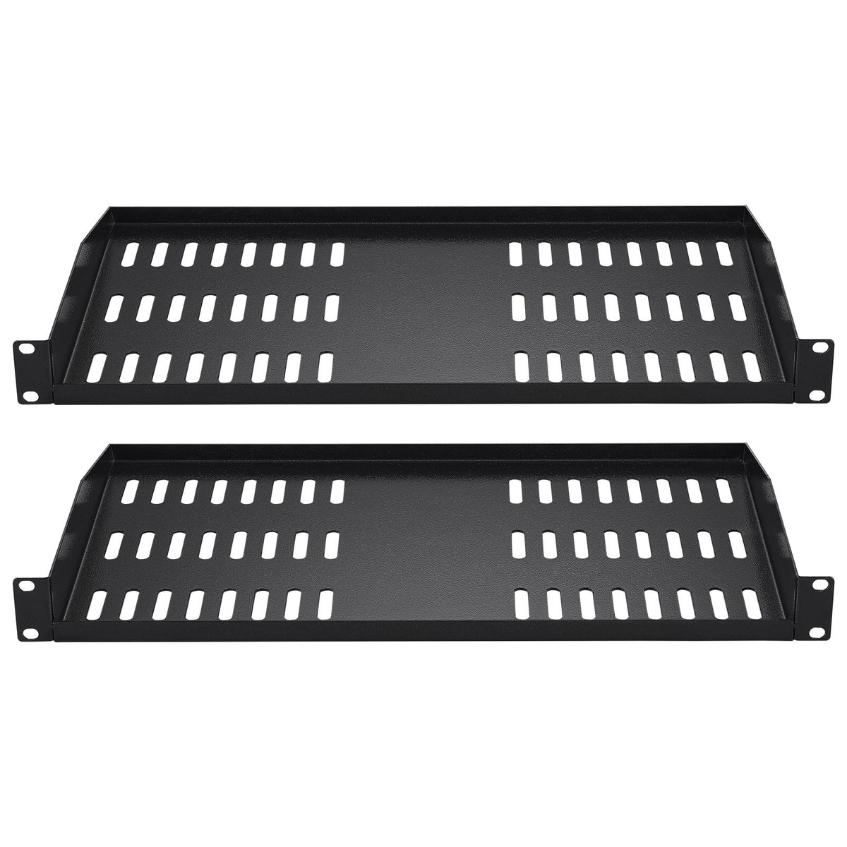 VEVOR 2PCS 1U Server Rack Shelf, 254mm Depth, 22.68kg Max Load Capacity Vented Cantilever or Wall Mount Rack Mount Shelf with Tray, Good Air Circulation for 482.6mm Network Cabinet or Equipment Rack