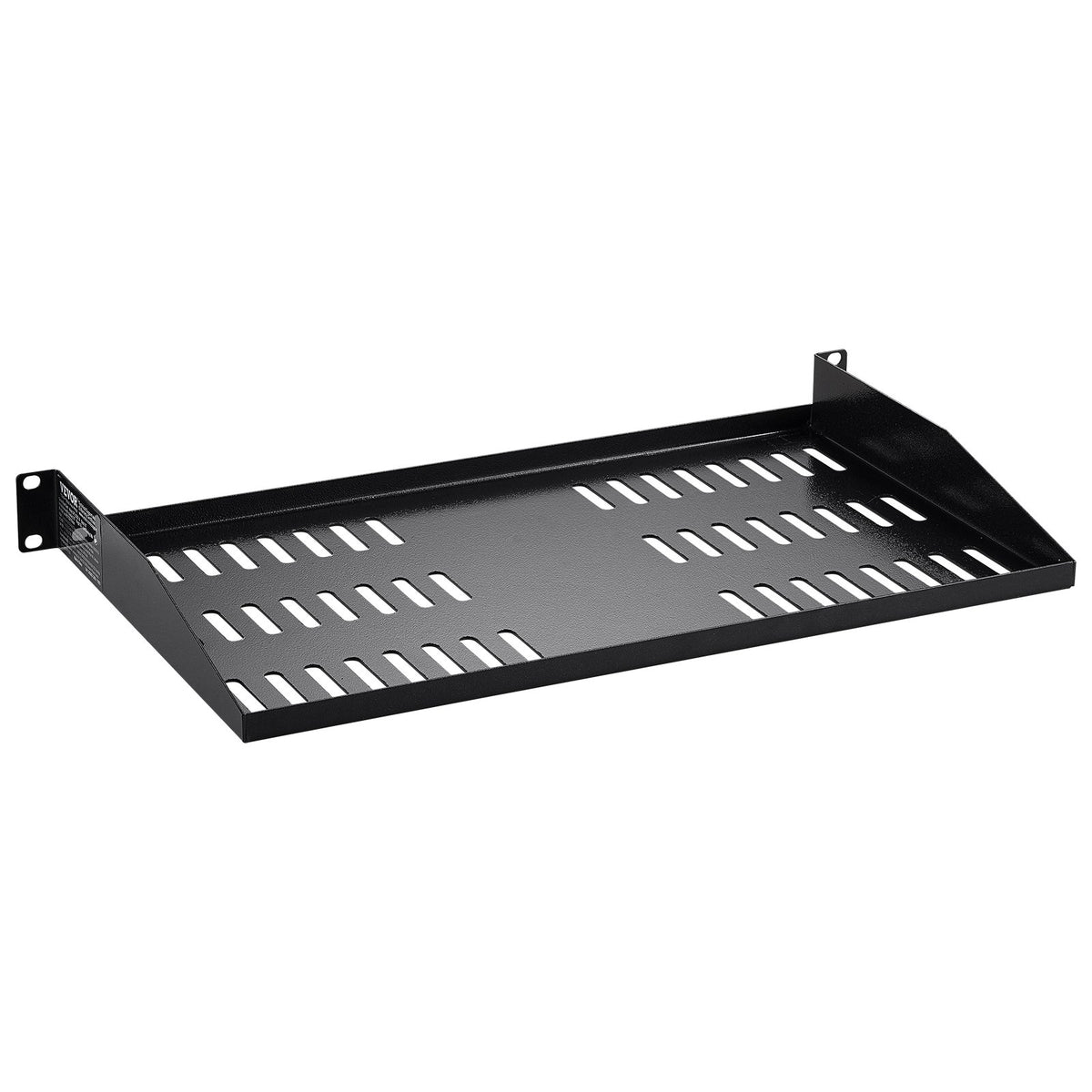 VEVOR 2PCS 1U Server Rack Shelf, 254mm Depth, 22.68kg Max Load Capacity Vented Cantilever or Wall Mount Rack Mount Shelf with Tray, Good Air Circulation for 482.6mm Network Cabinet or Equipment Rack