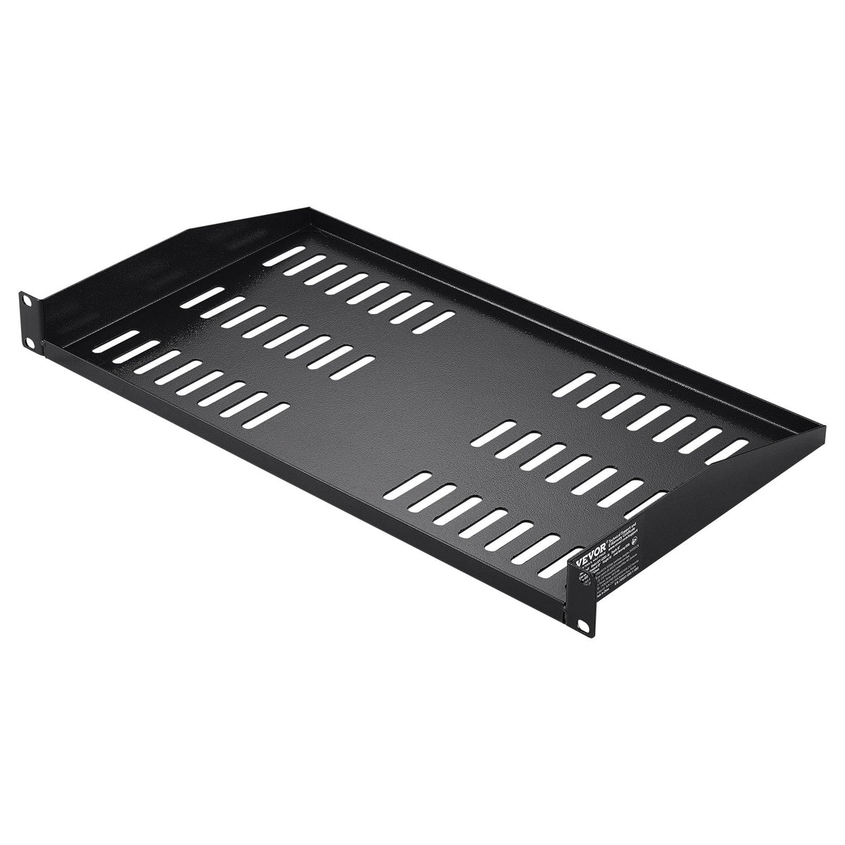 VEVOR 2PCS 1U Server Rack Shelf, 254mm Depth, 22.68kg Max Load Capacity Vented Cantilever or Wall Mount Rack Mount Shelf with Tray, Good Air Circulation for 482.6mm Network Cabinet or Equipment Rack