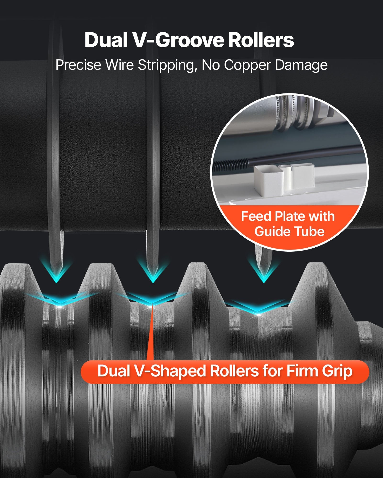 VEVOR Electric Wire Stripper Machine, 1.5-40 mm, 11 Channel Automatic Copper Cable Stripper,  370W Wire Stripper Tool with Manual Hand Crank Mode, Emergency Stop Button, for Scrap Copper Recycling