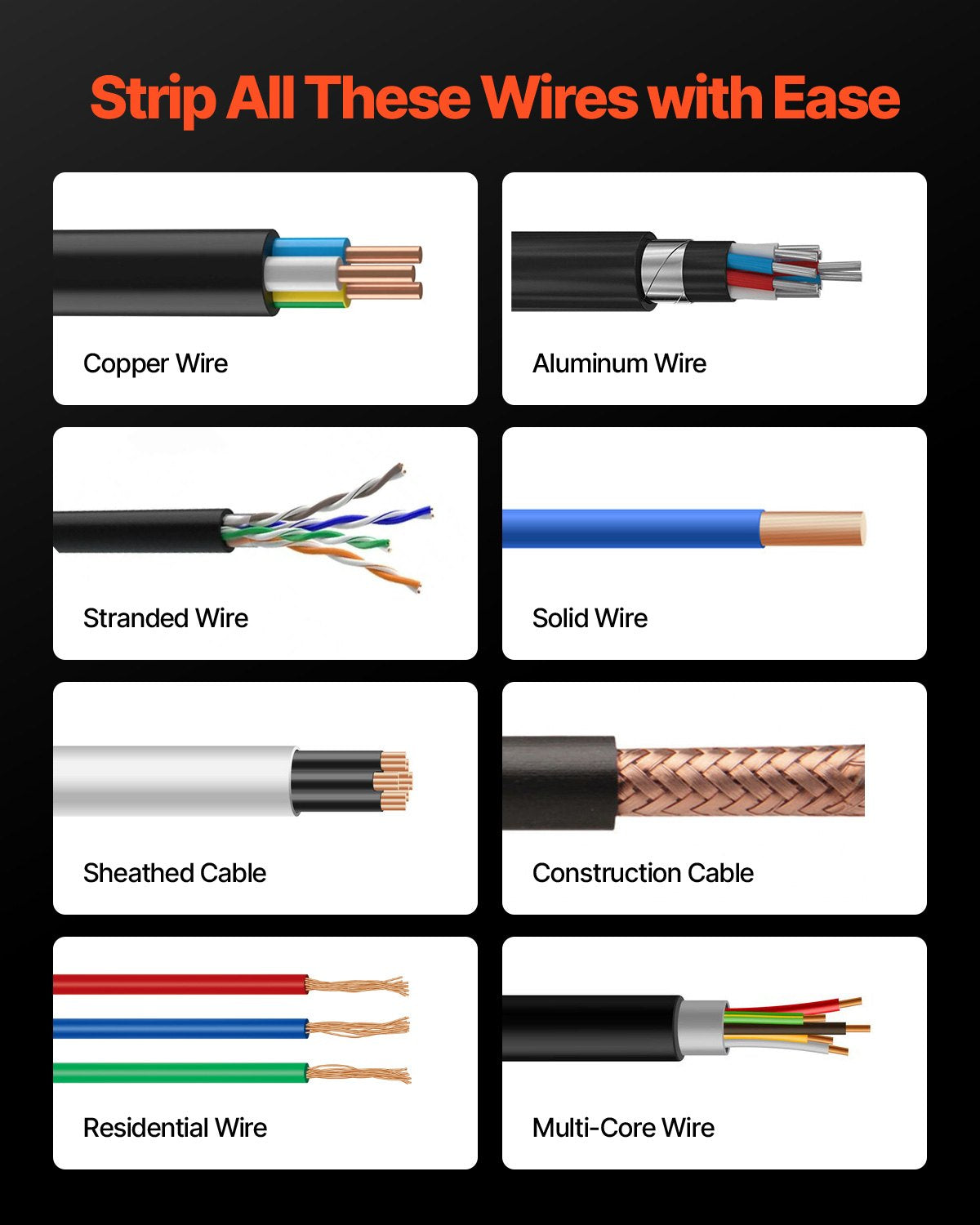 VEVOR Electric Wire Stripping Machine, 1.5-40 mm, 400W Automatic Motorized Cable Stripper, 9.84 IPS (15 m/min) Wire Peeler with Alloy Blades, V-Shaped Rollers, Cooling Fan, for Scrap Copper Recycling