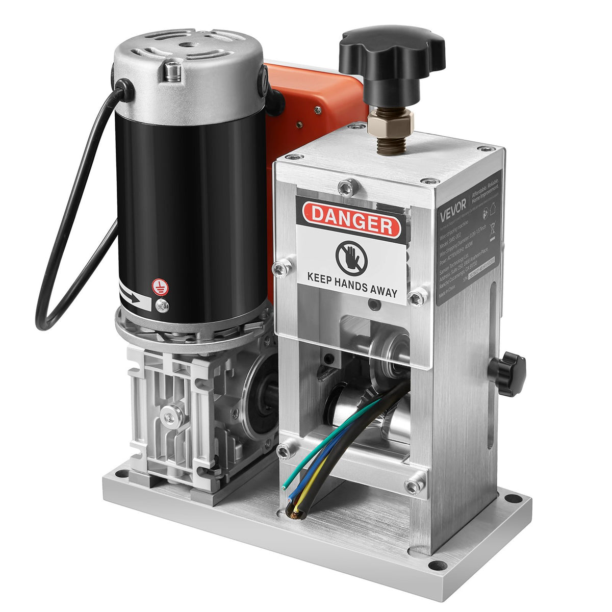 VEVOR Electric Wire Stripping Machine, 1.5-40 mm, 400W Automatic Motorized Cable Stripper, 9.84 IPS (15 m/min) Wire Peeler with Alloy Blades, V-Shaped Rollers, Cooling Fan, for Scrap Copper Recycling