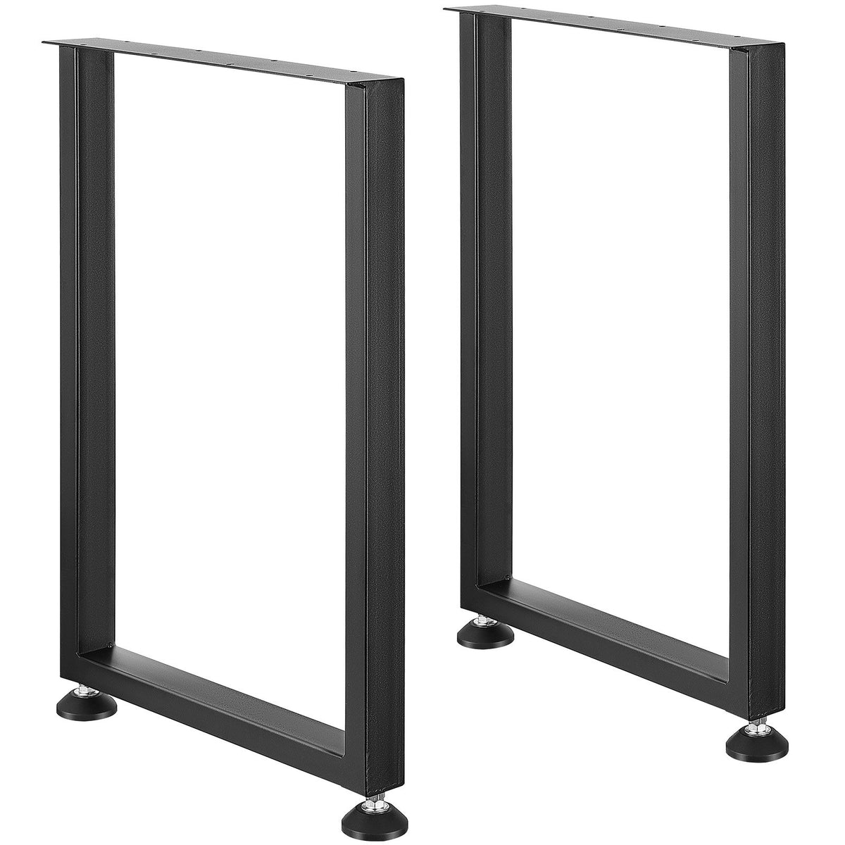 VEVOR 711.2MM Adjustable Furniture Legs, Square Reinforced Steel Office Table legs Set of 2 for DIY, Max Load 453.6KG Heavy Duty Desk Legs, Quick Instalation &amp; Rich Accessories Legs Black