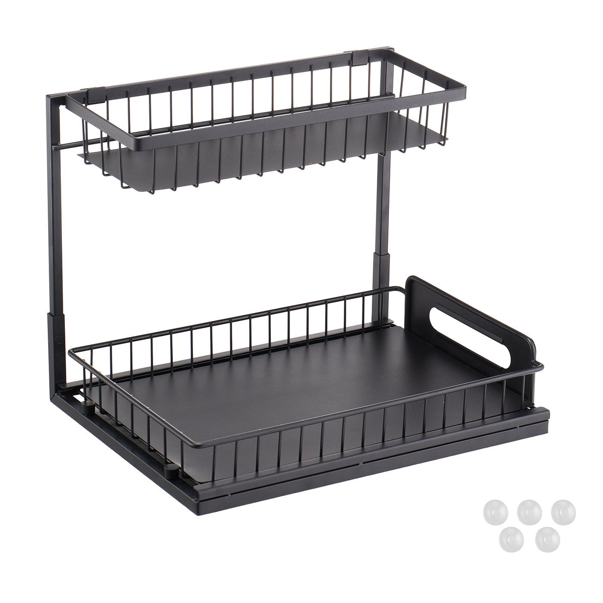 VEVOR 2-Tier Wire Pull Out Cabinet Under Sink Organizer 10.7"x14.2" Drawer Basket