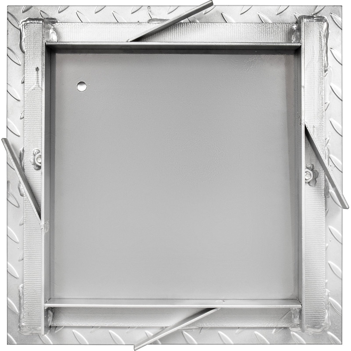 VEVOR Recessed Manhole Cover 11.8\"x11.8\" Clear Opening, Galvanized Steel Drain Cover Overall Size 14.5\"x14.5\", Sealed Square Manhole Cover and Frame, Steel Man Hole Lid Inspection Access for Boat/