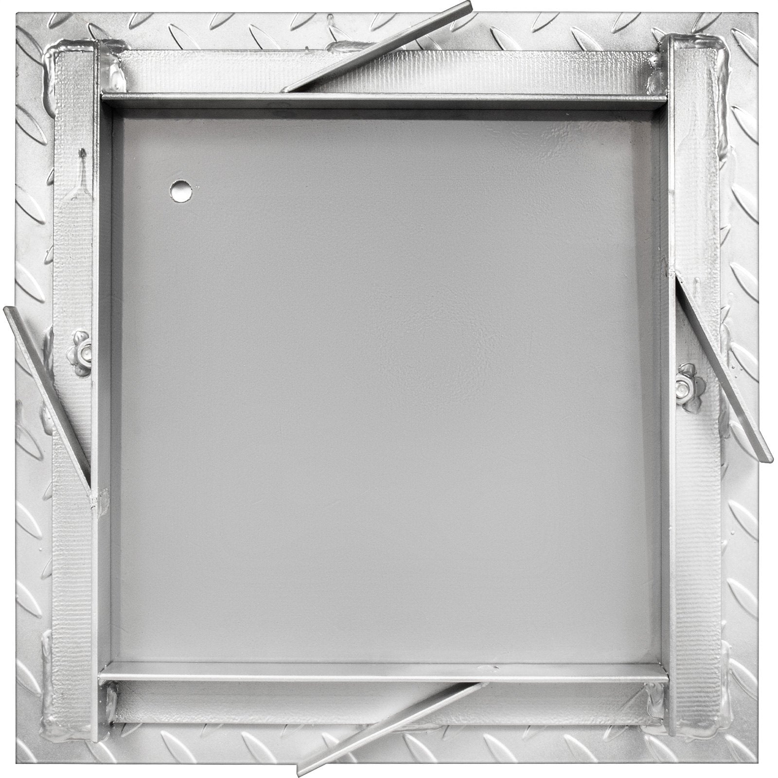 VEVOR Recessed Manhole Cover 11.8\"x11.8\" Clear Opening, Galvanized Steel Drain Cover Overall Size 14.5\"x14.5\", Sealed Square Manhole Cover and Frame, Steel Man Hole Lid Inspection Access for Boat/