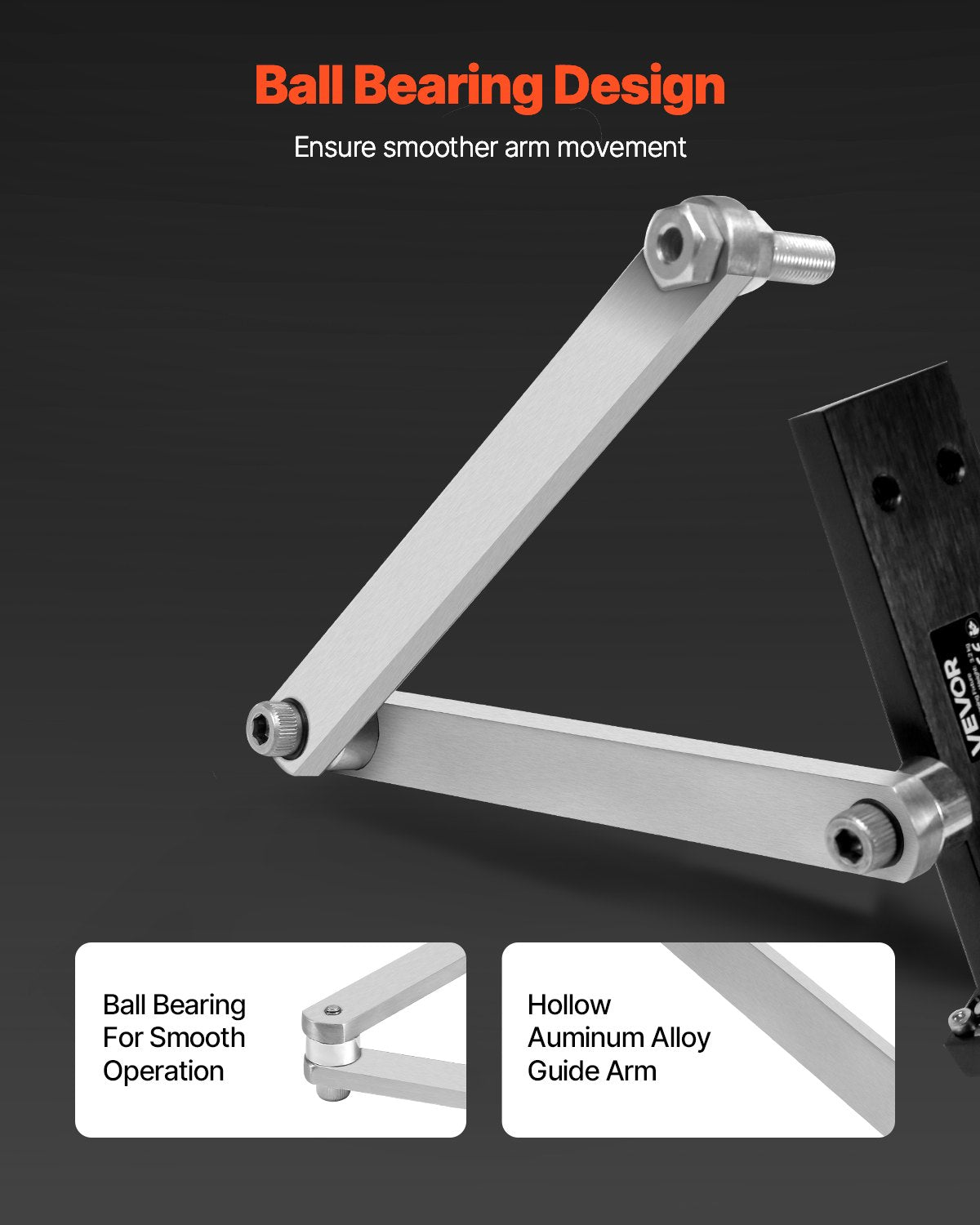 VEVOR Lawn Mower Blade Sharpener and Balancer, 15° - 45° Adjustable Lawnmower Blade Sharpening Tool with 4 Adapter Pins, Ball Bearings & 25mm Enlarged Handle, Compatible with Most Angle Grinders
