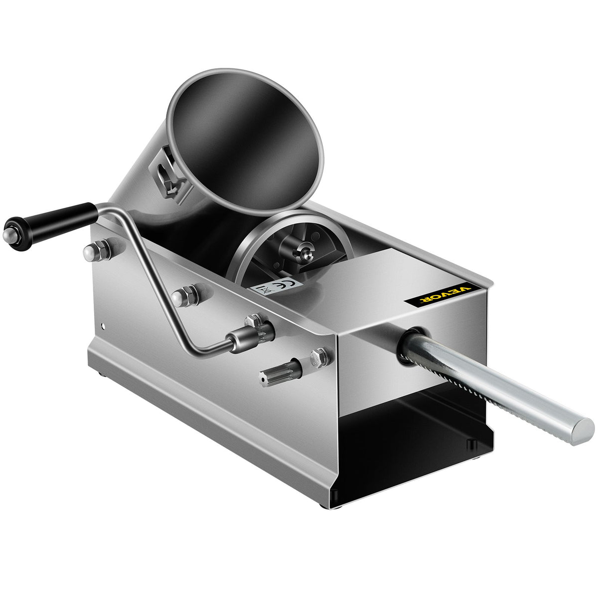 VEVOR Manual Sausage Stuffer, 3 L / 7 LBS Horizontal Sausage Machine, Dual-Speed Meat Stuffer, Made of Food-Grade 304 Stainless Steel, Includes 5 Stuffing Tubes, for Home Kitchen Restaurant Commercial
